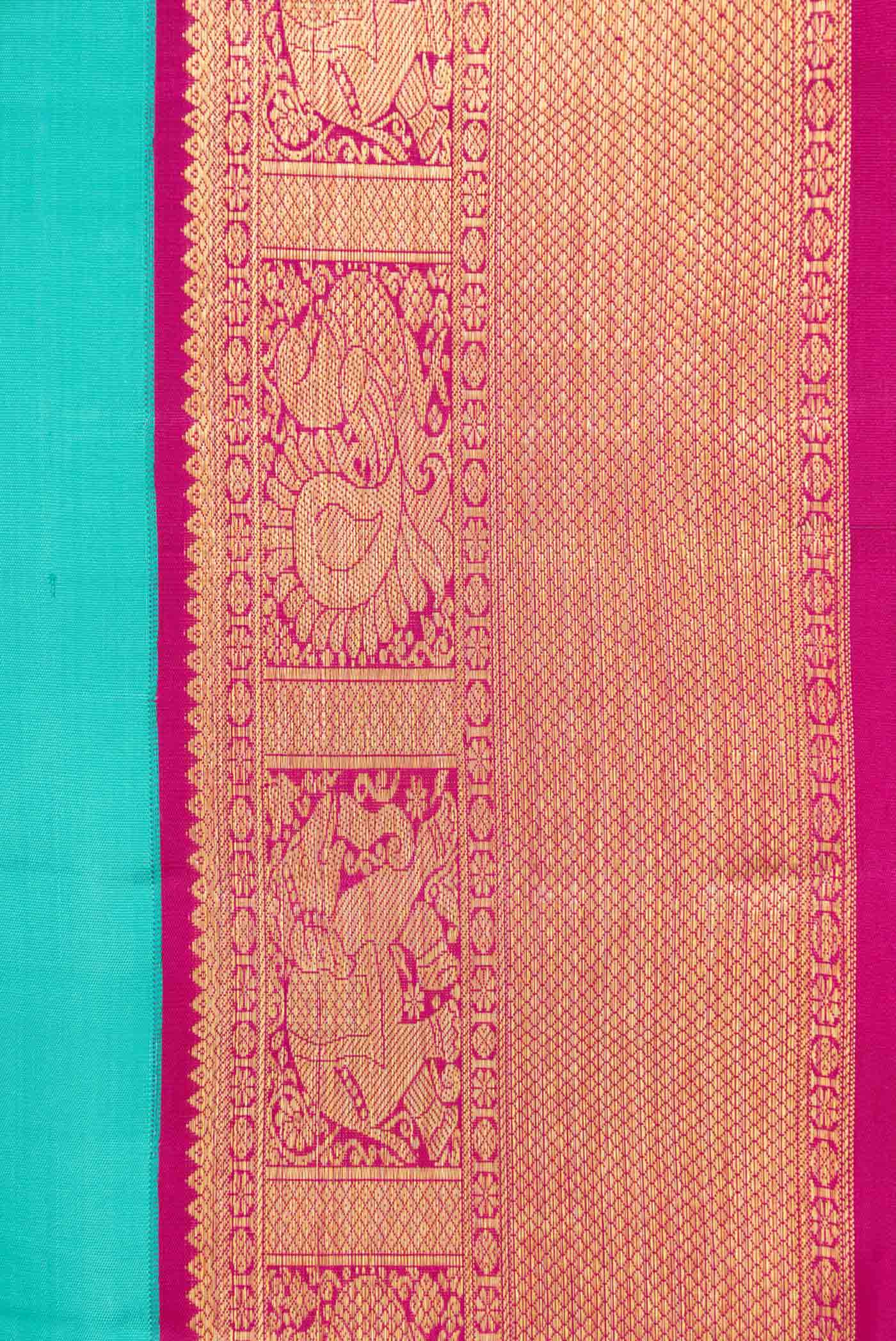 Sky Blue Dual Tone Kanjivaram Saree - Image 3