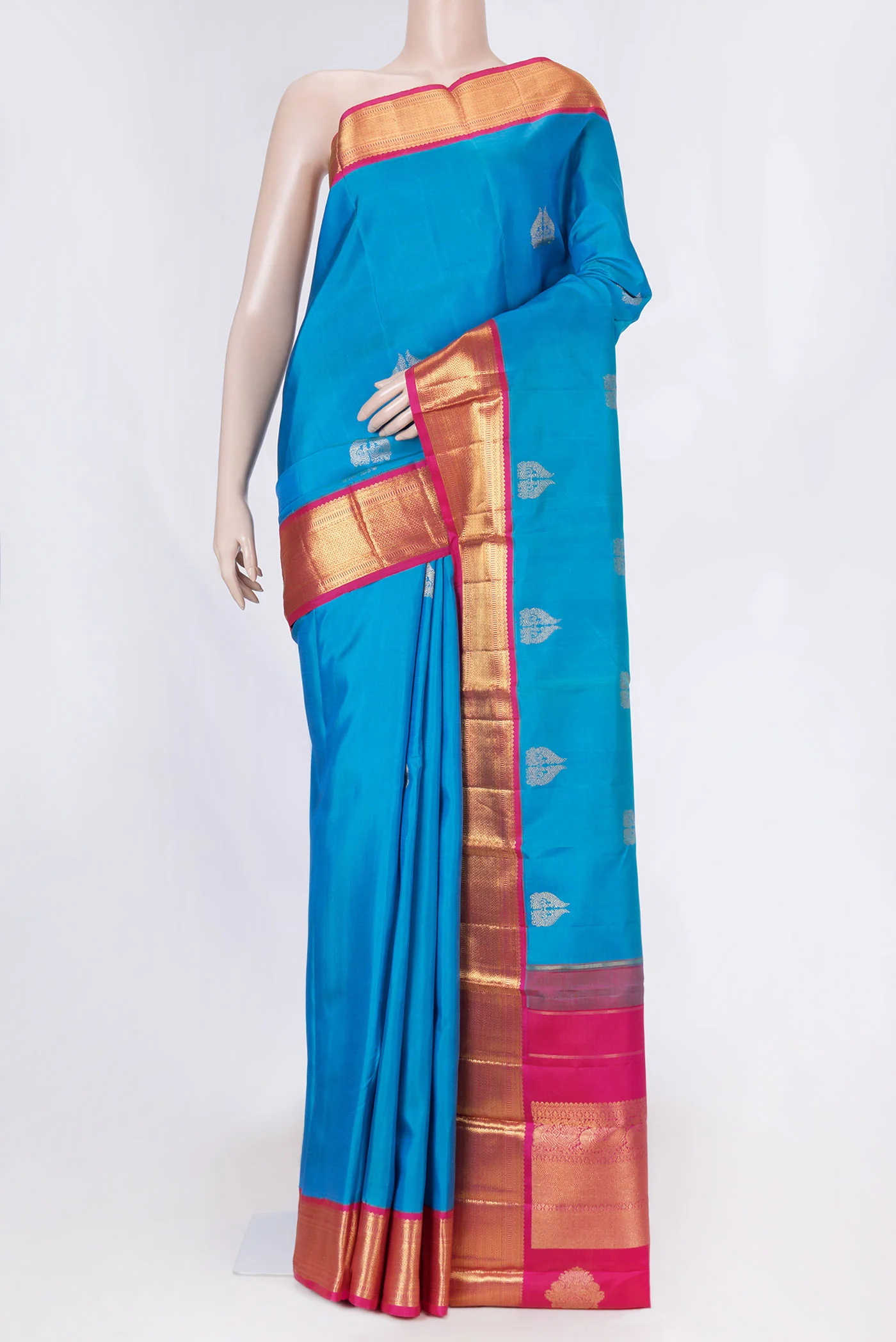 Sky Blue Dual Tone Kanchipuram Saree