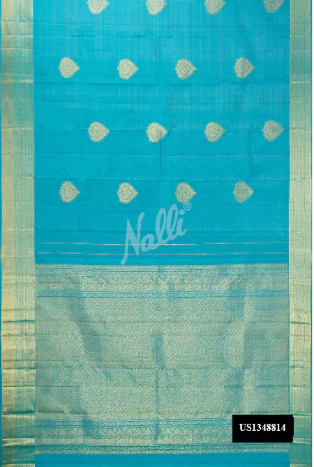 Sky Blue Dual Tone Kanchipuram Silk Saree