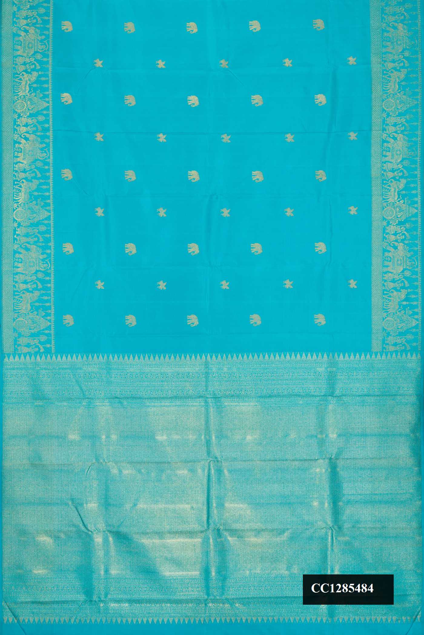 Sky Blue Dual Tone Kanchipuram Silk Saree
