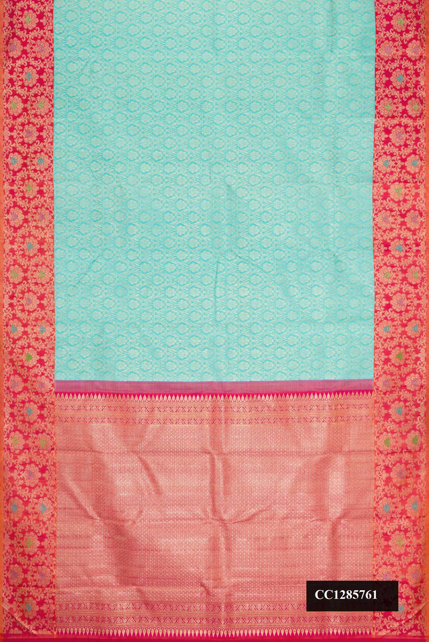 Sky Blue Dual Tone Kanchipuram Silk Saree