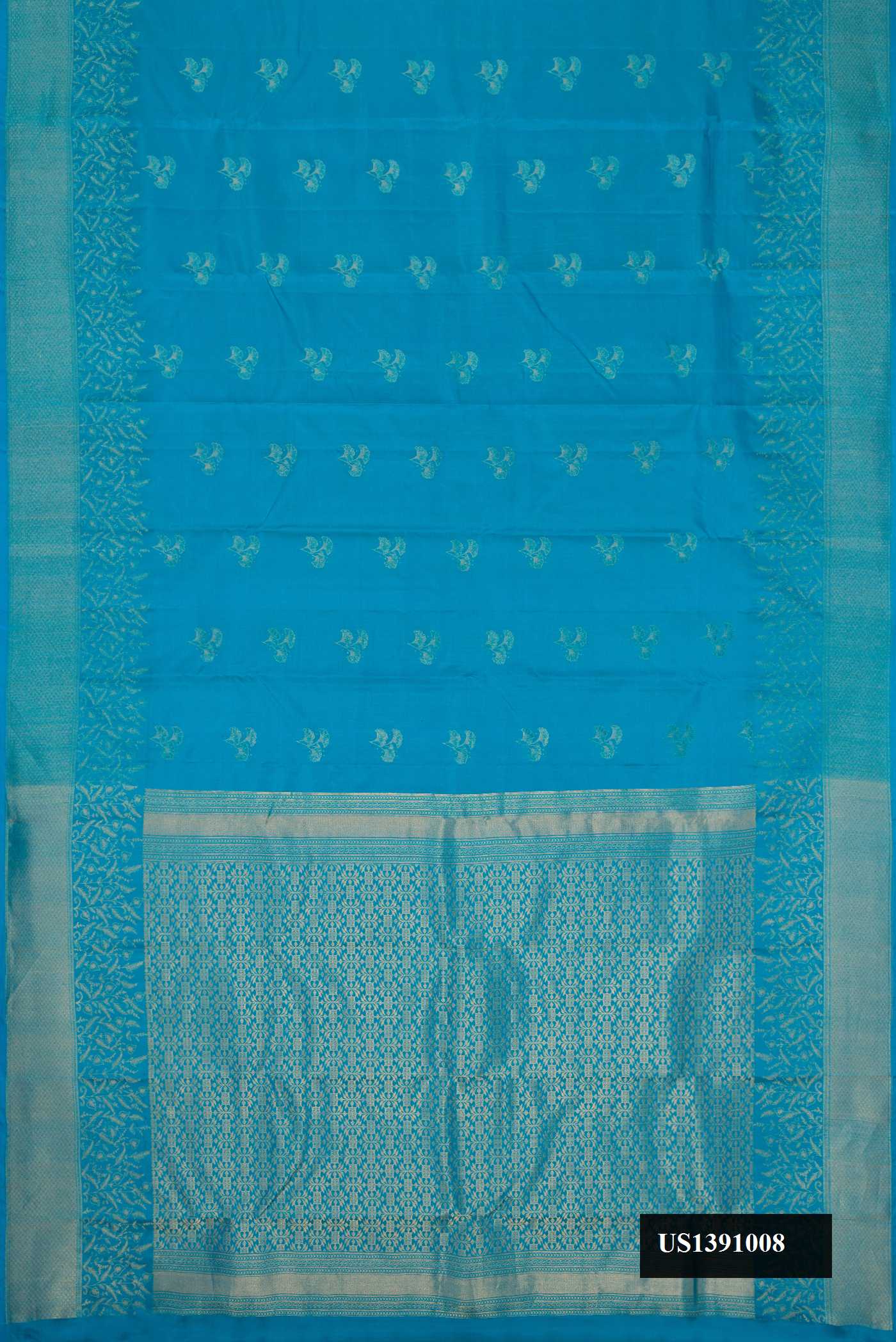 Sky Blue Dual Tone Kanchipuram Silk Saree