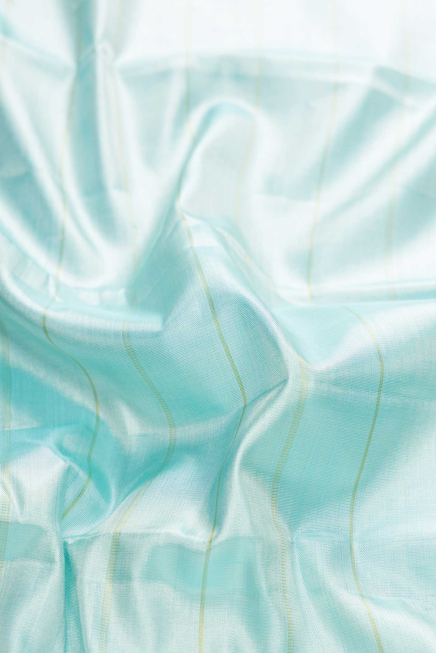 Sky Blue Dual Tone Kanjivaram Tissue Silk Saree - Image 2