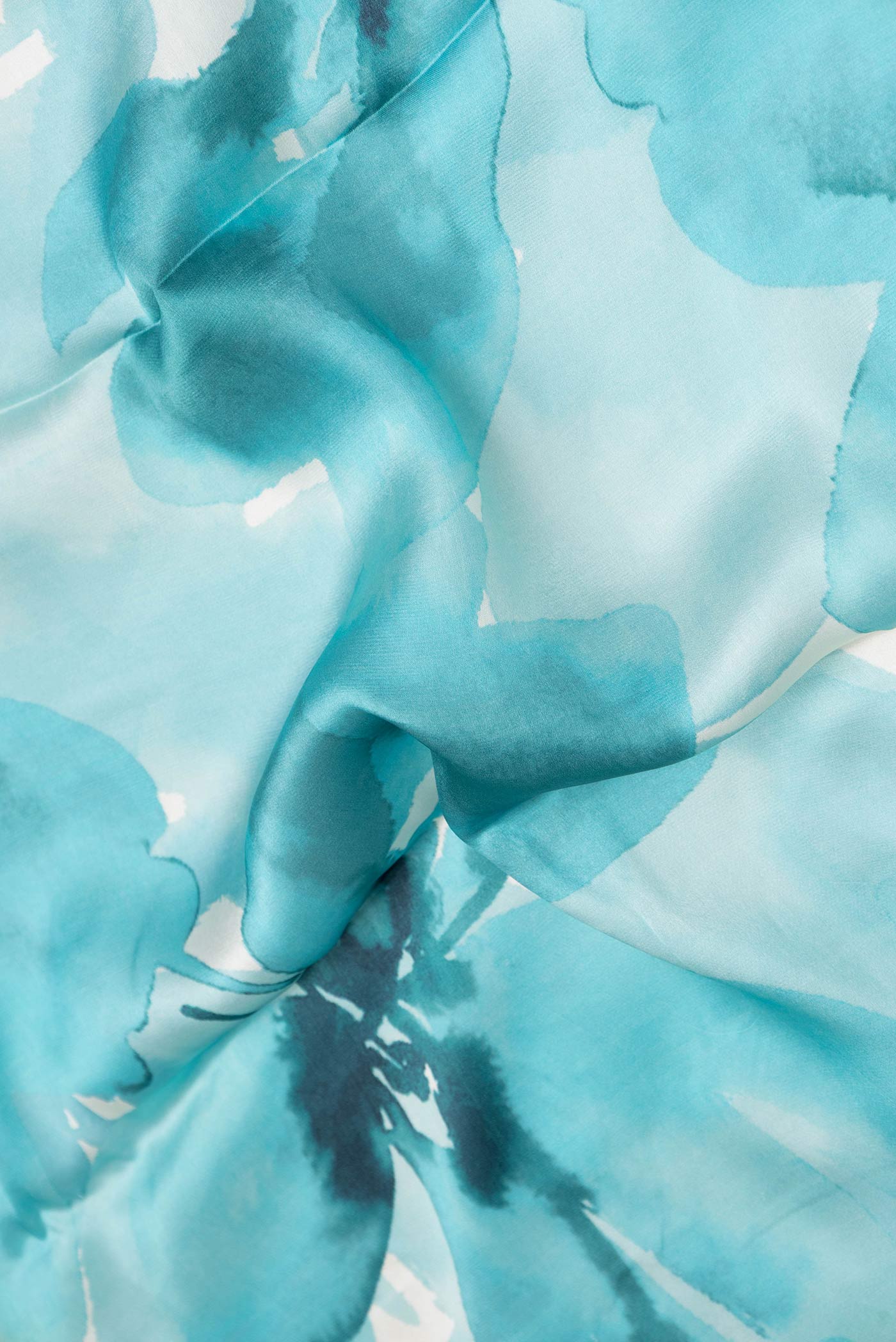 Sky Blue Satin Silk Saree - Image 2