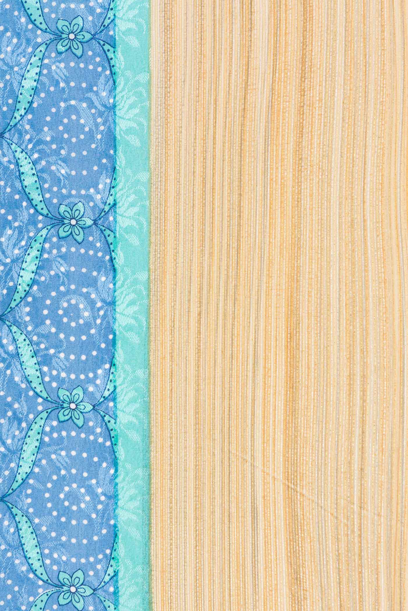 Sky Blue Mysore Crepe Saree - Image 3