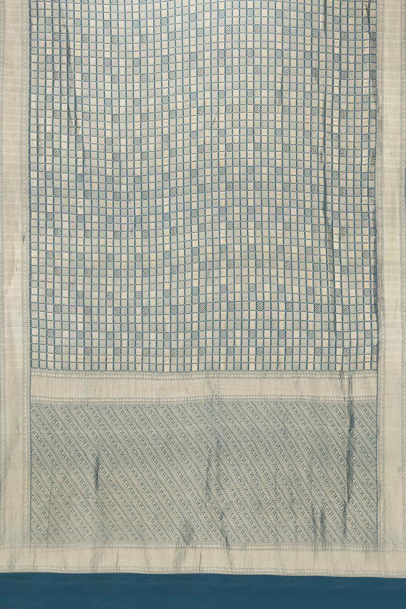 Sky Blue Dual Tone Mysore Georgette Saree - Image 6