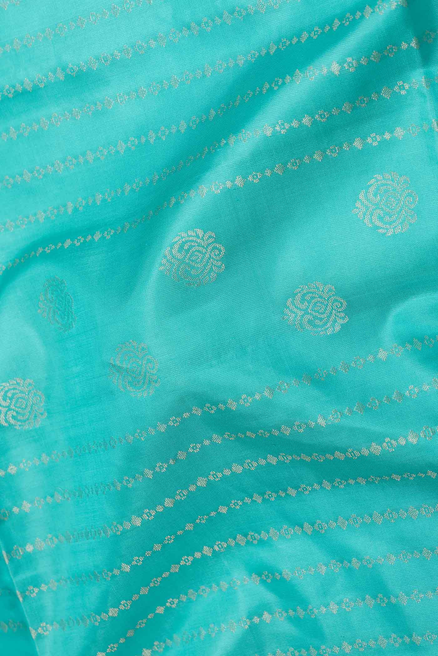 Sky Blue Dual Tone Soft Silk Saree - Image 2