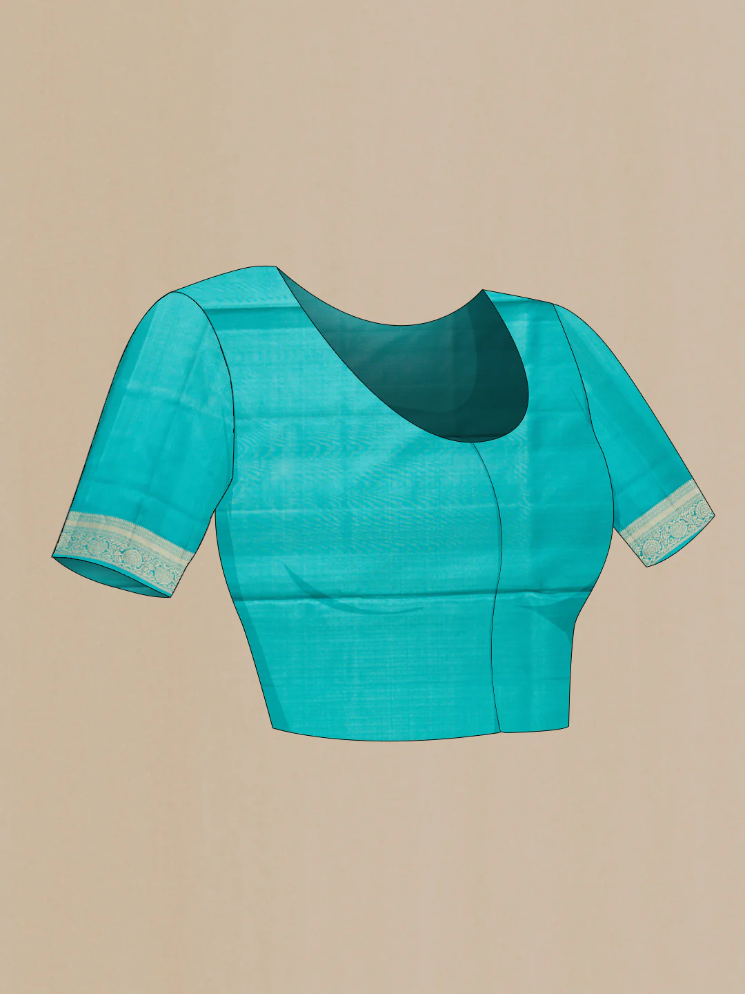 Blue Soft Silk Saree - Image 5