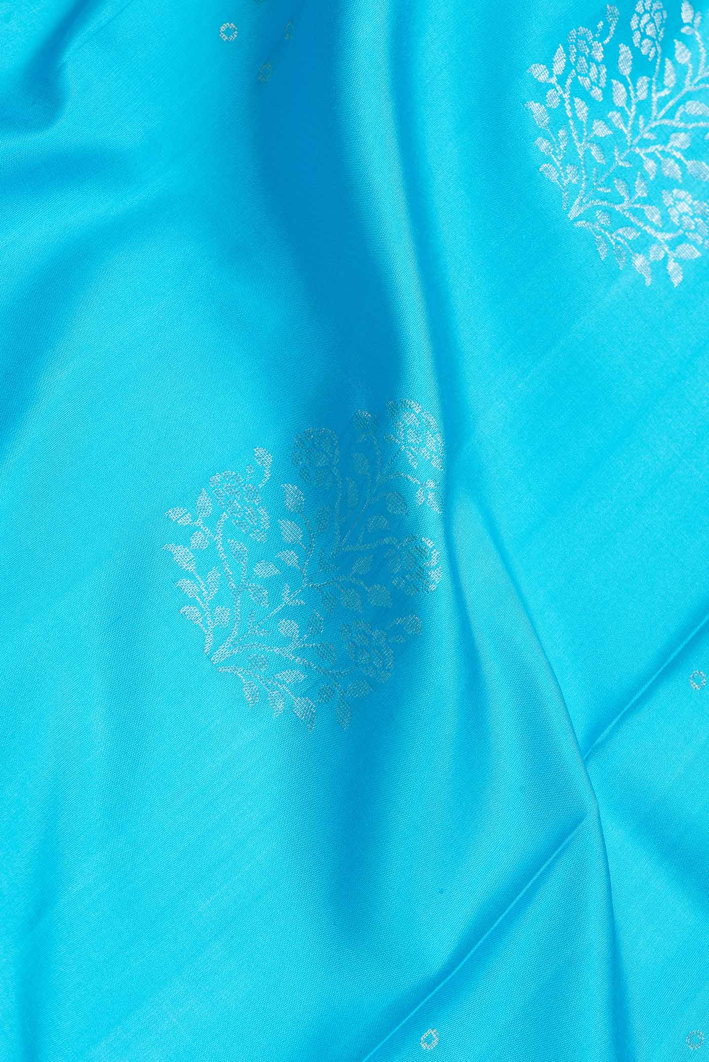Sky Blue Soft Silk Saree - Image 2