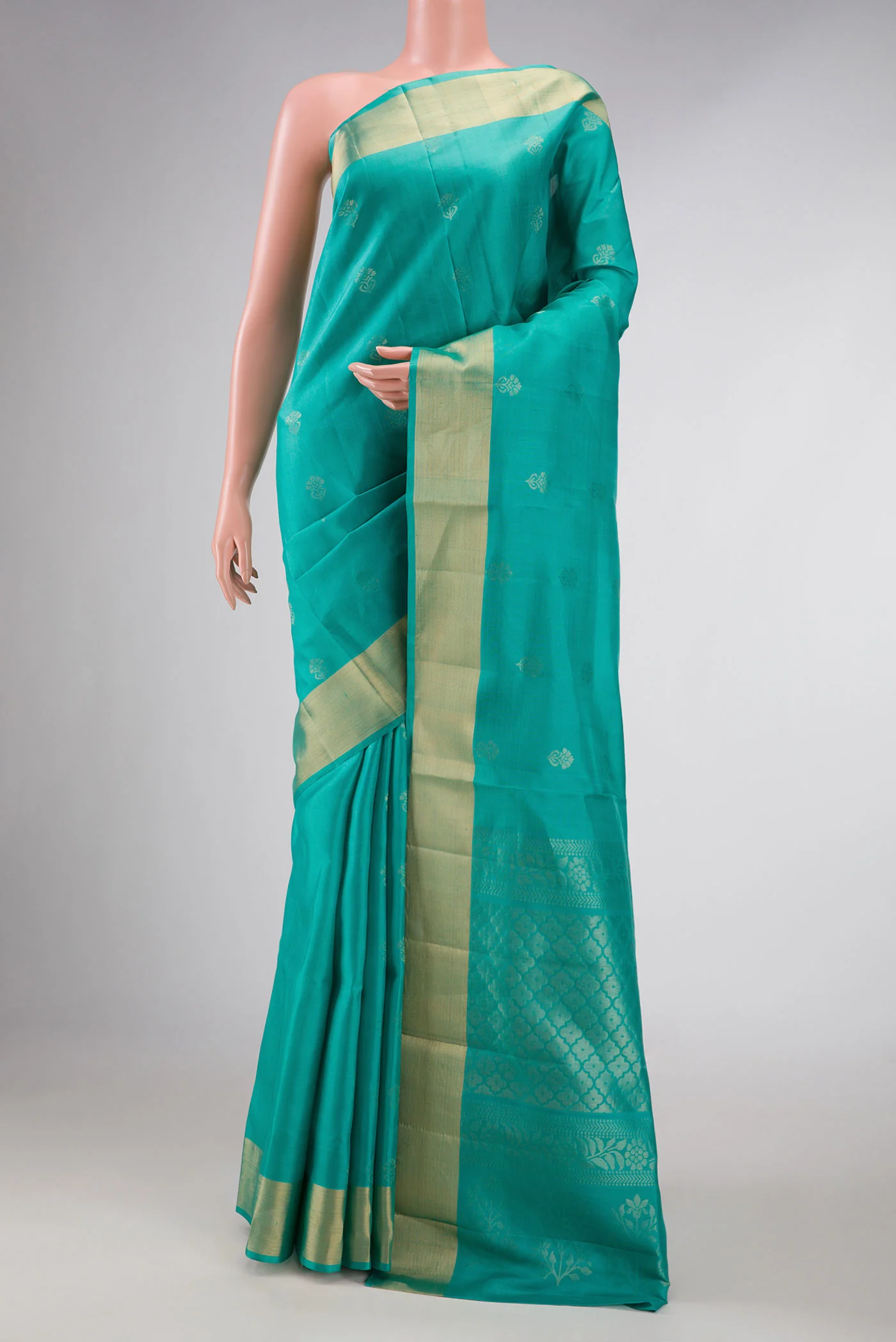 Sky Blue Dual Tone Soft Silk Saree