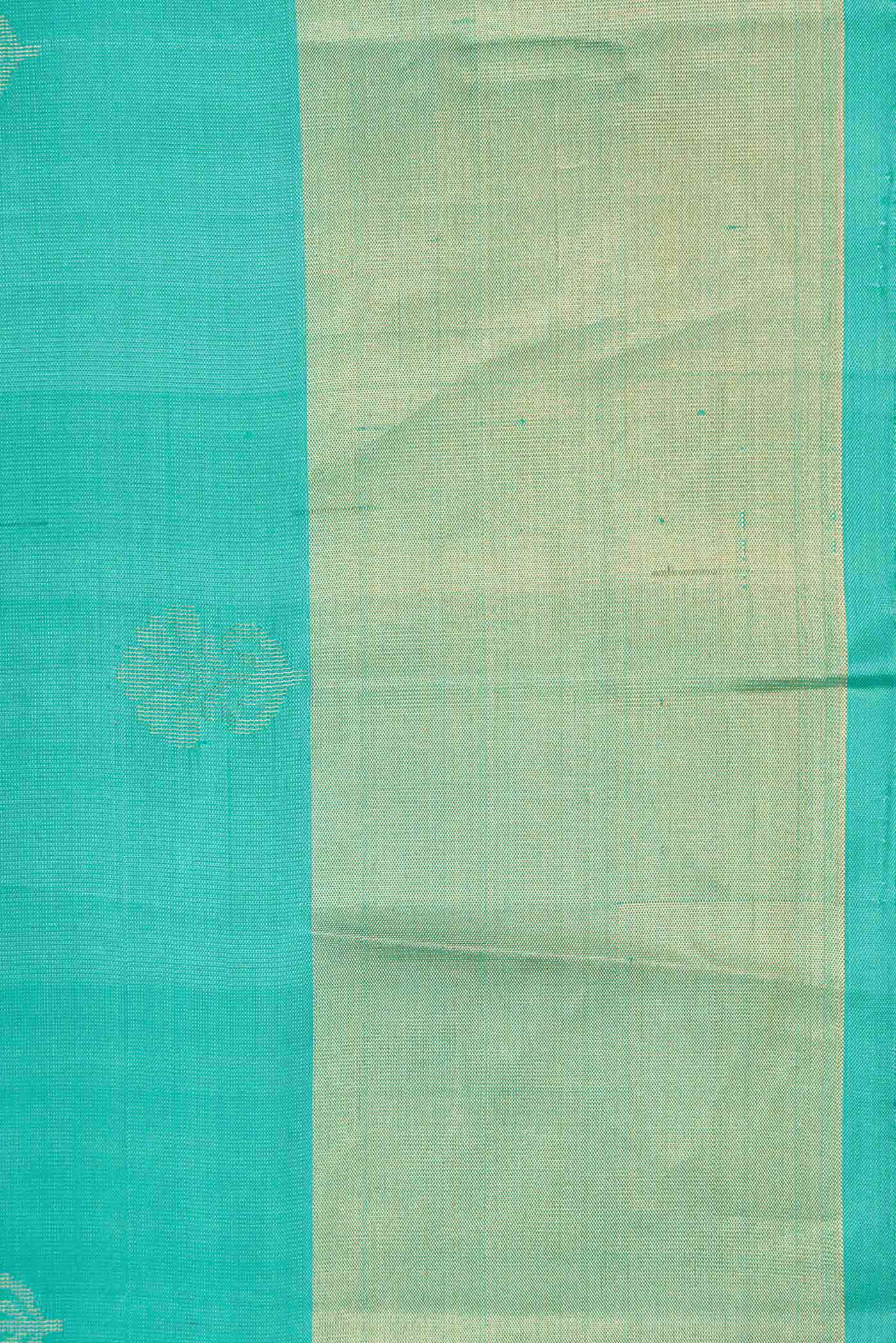 Sky Blue Dual Tone Soft Silk Saree - Image 3