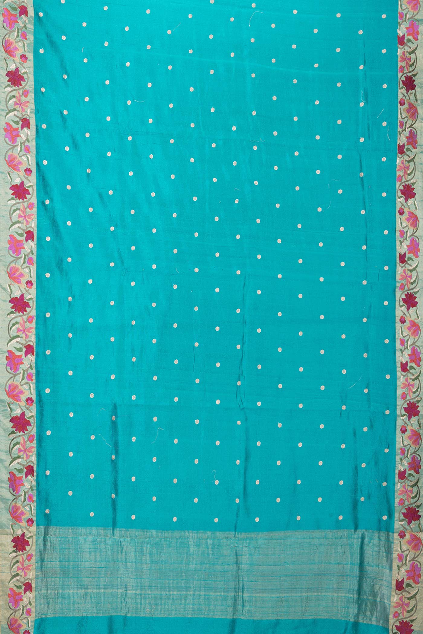 Blue Tussar Silk Saree - Image 6