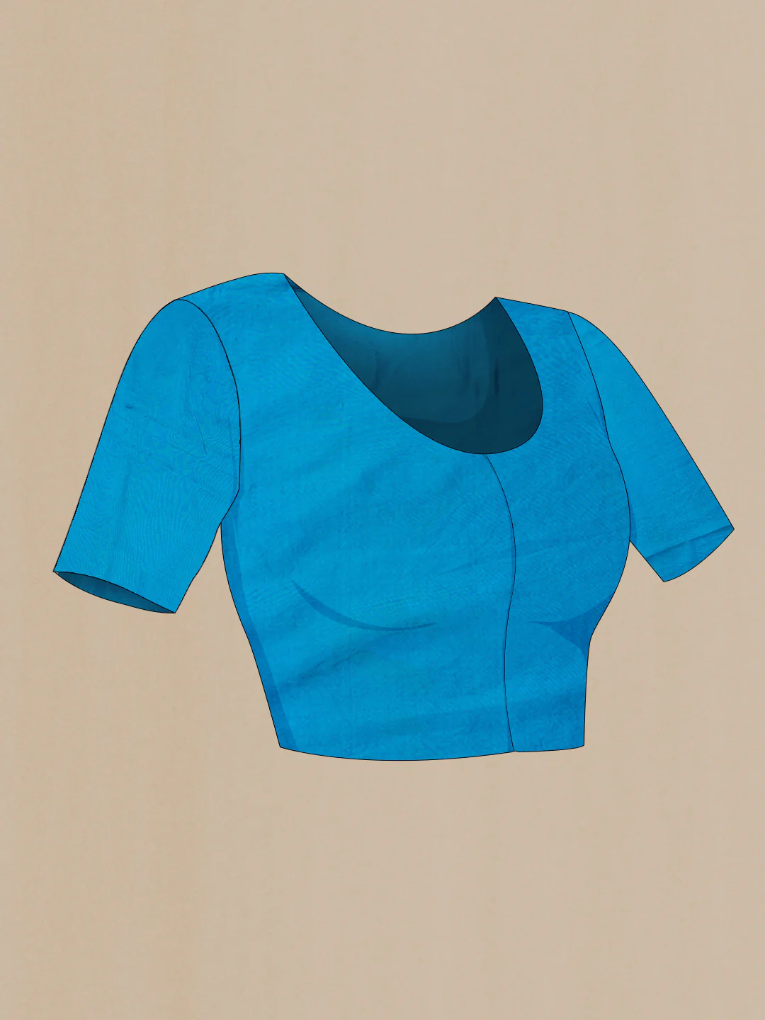 Sky Blue Tussar Saree - Image 4