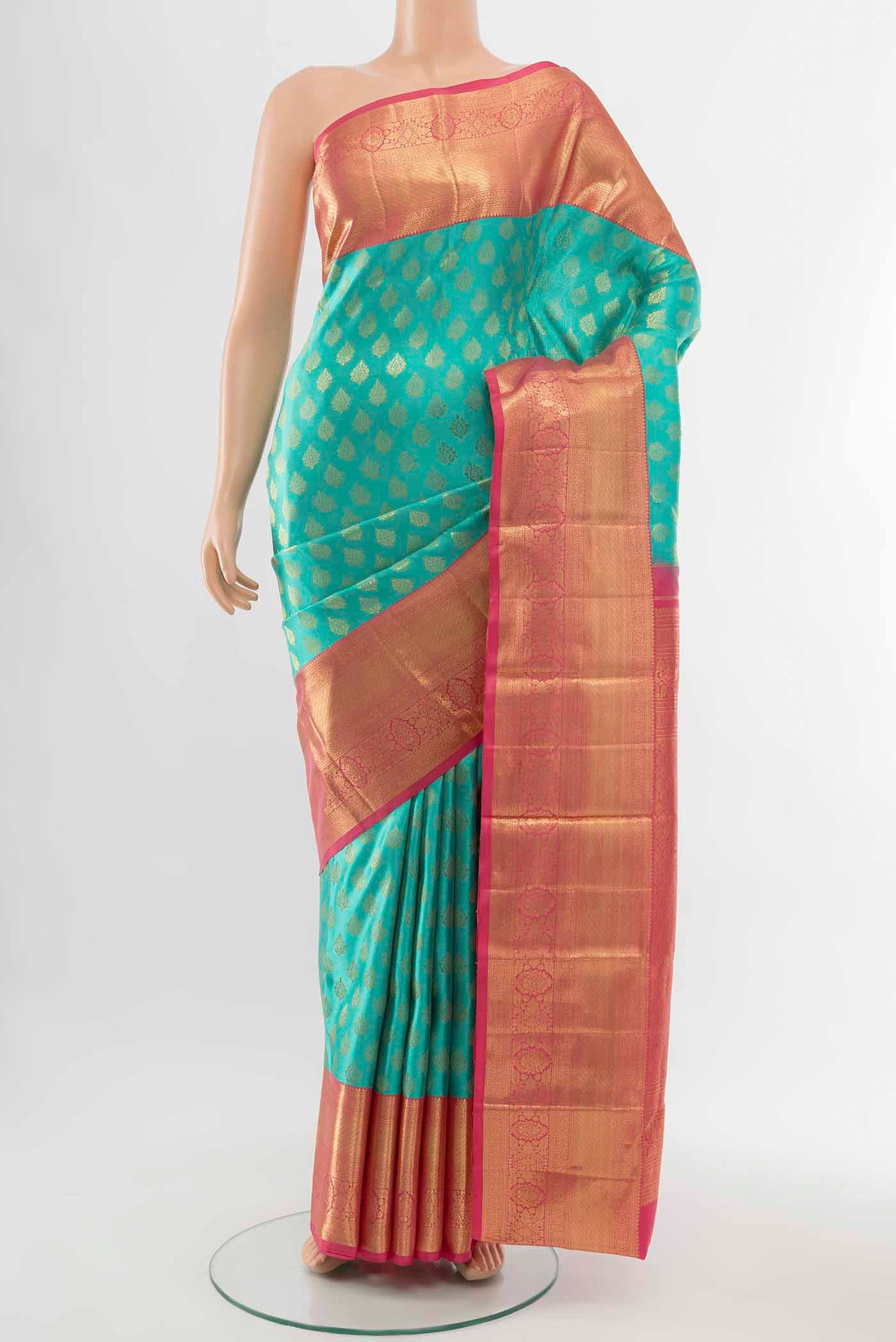 Sky Blue Kanchipuram Silk Saree