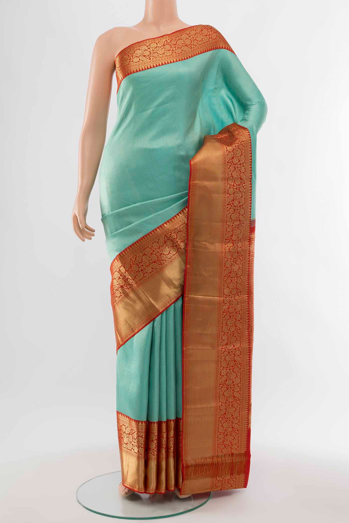 Sky Blue Kanjivaram Silk Saree