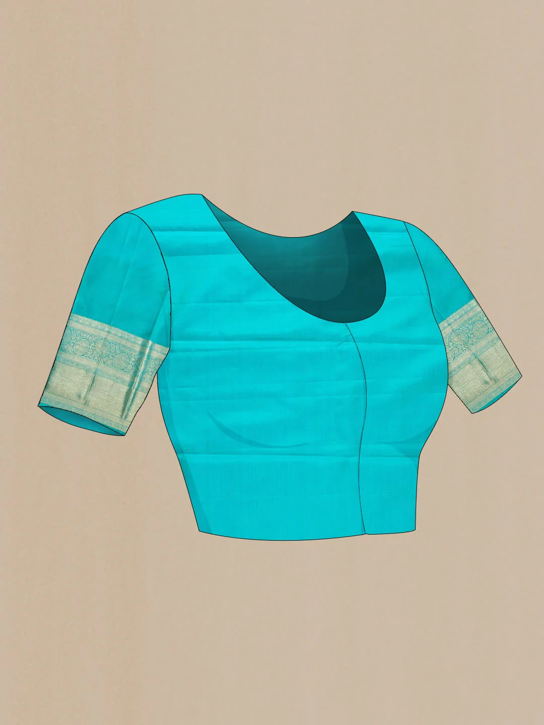 Sky Blue Kanchipuram Silk Saree - Image 7