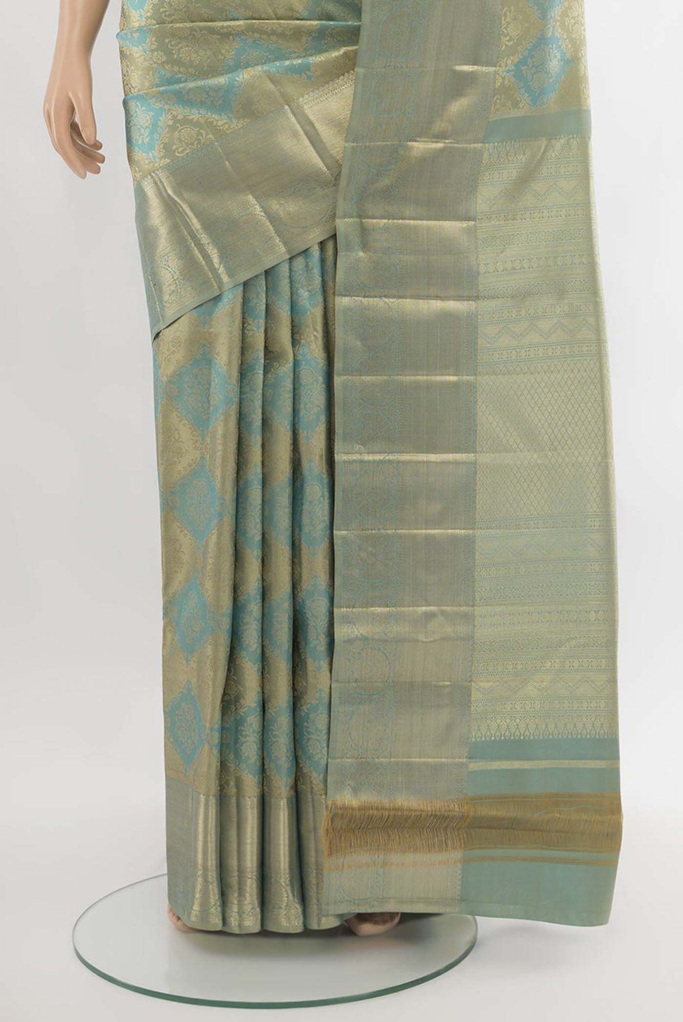 Multi Color Kanjivaram Silk Saree - Image 3