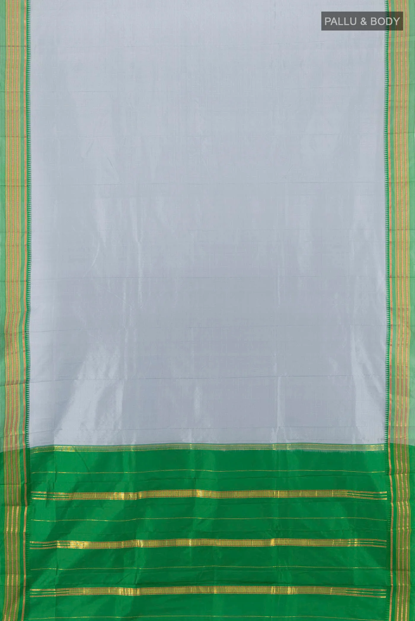 Grey Narayanpet Silk Saree - Image 5