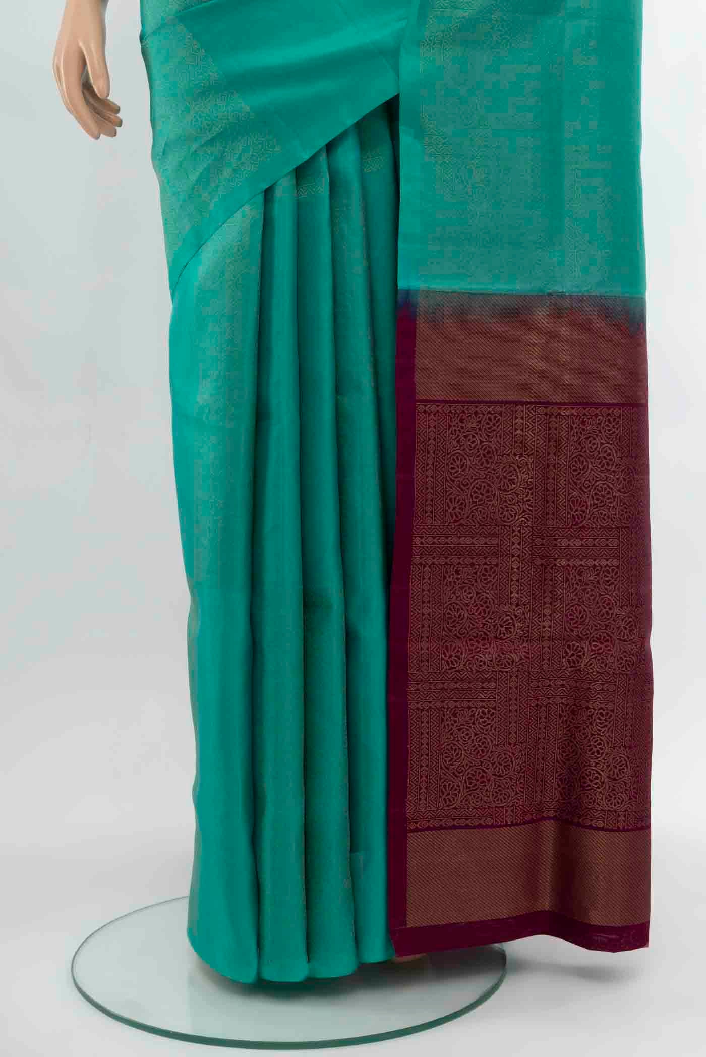 Sky Blue Soft Silk Saree - Image 3