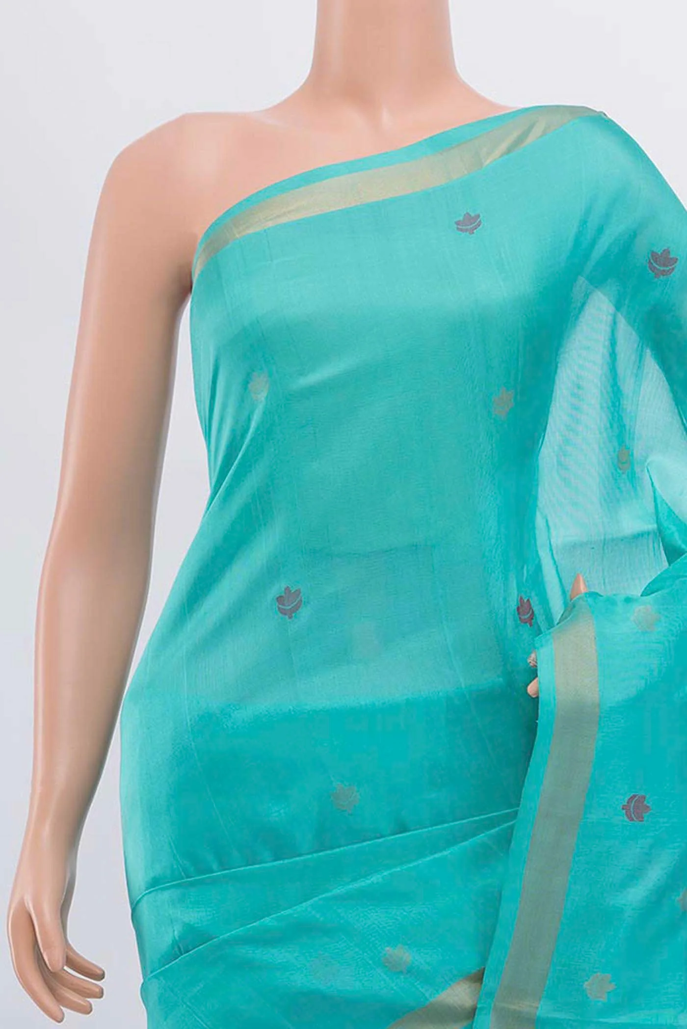 Sky Blue Uppada Silk Saree - Image 2
