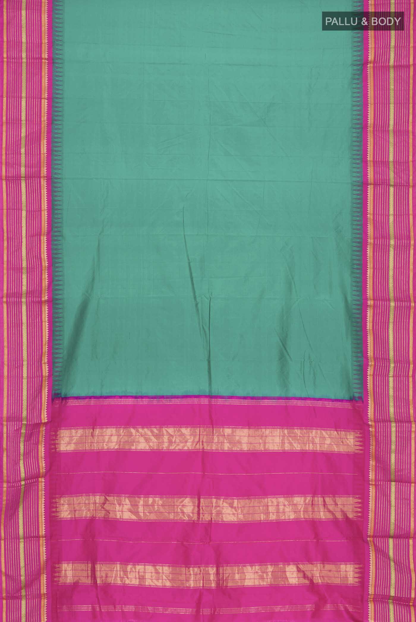 Teal Bangalore Silk Saree - Image 5