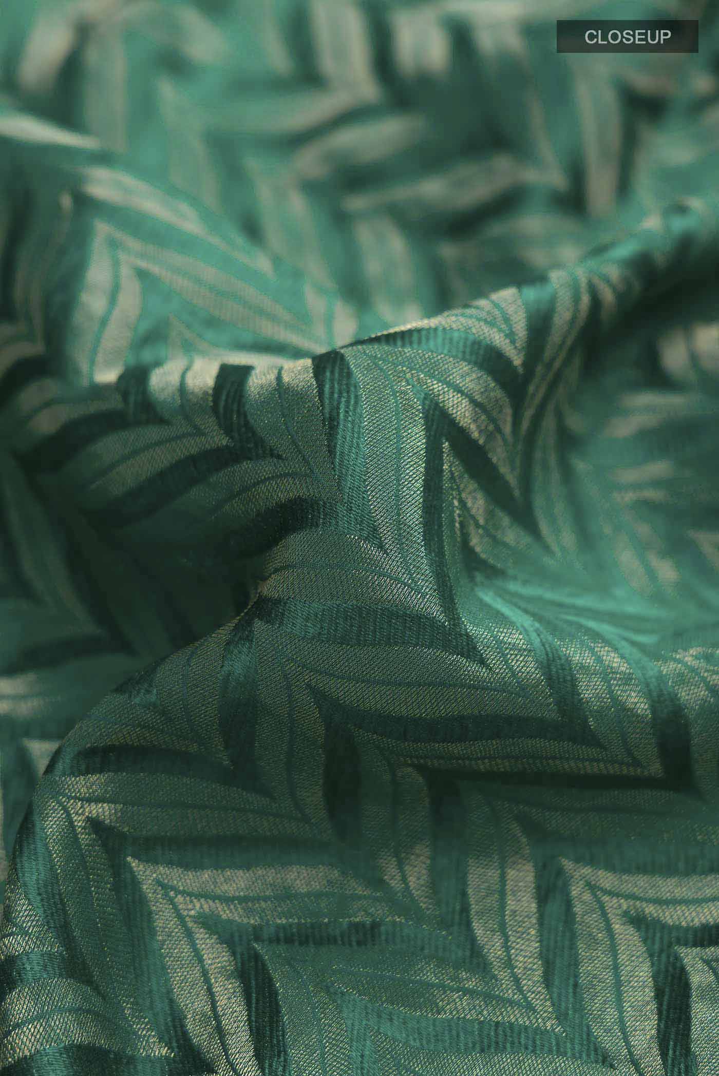 Teal Mysore Crepe Saree - Image 2