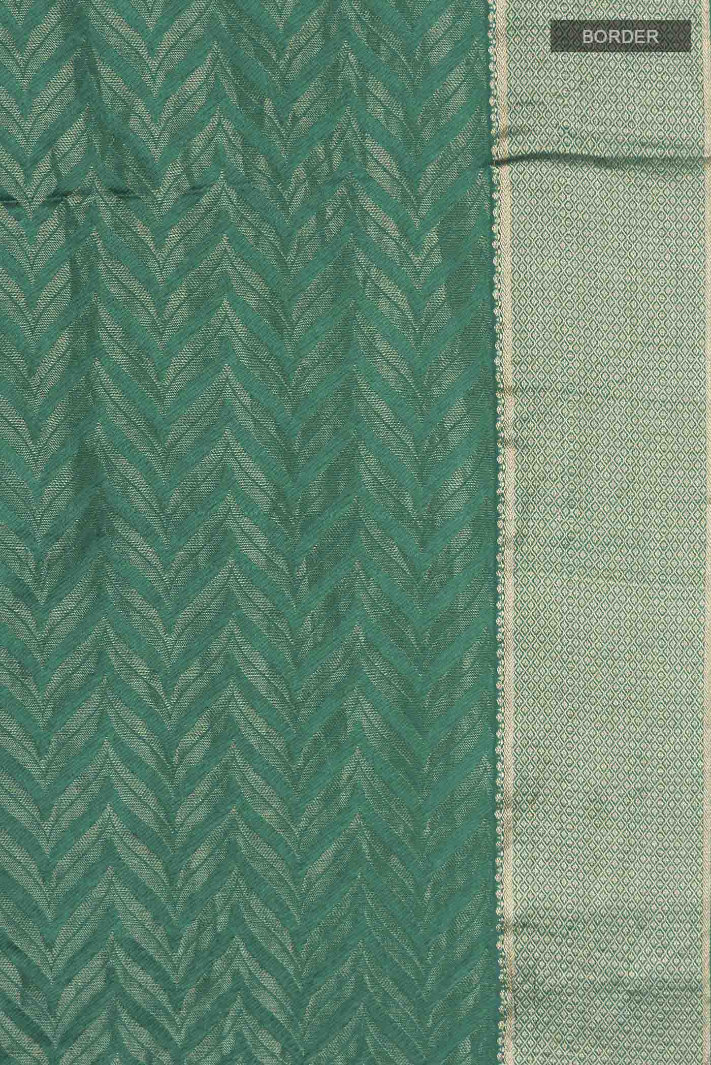 Teal Mysore Crepe Saree - Image 3