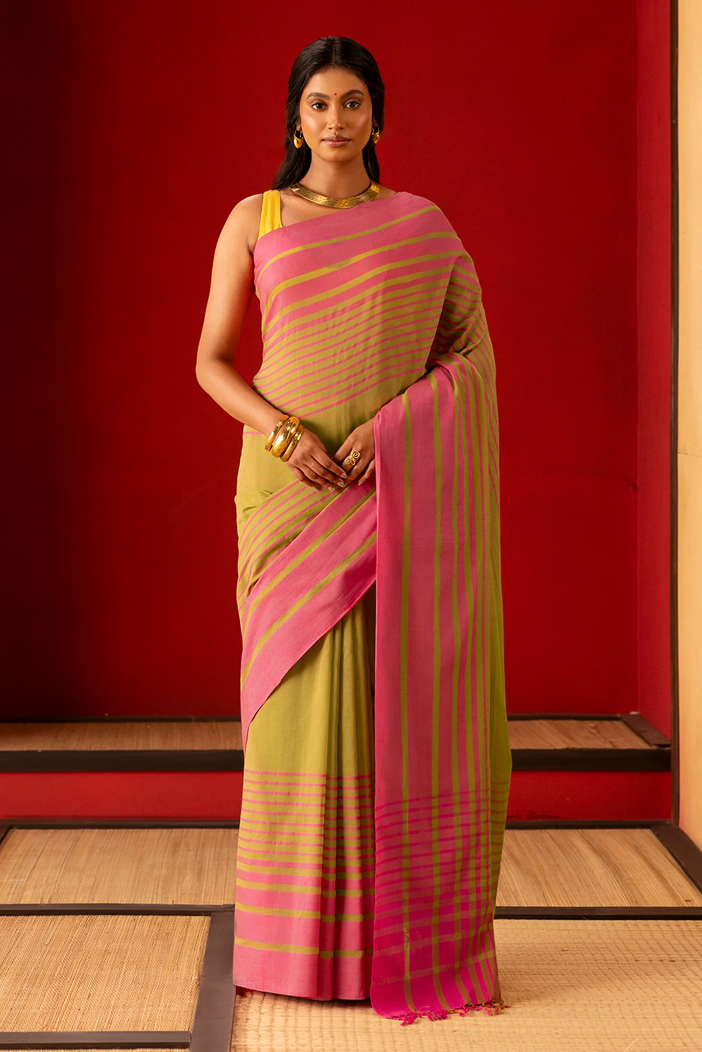 Titli-Green Cotton Saree - Image 2