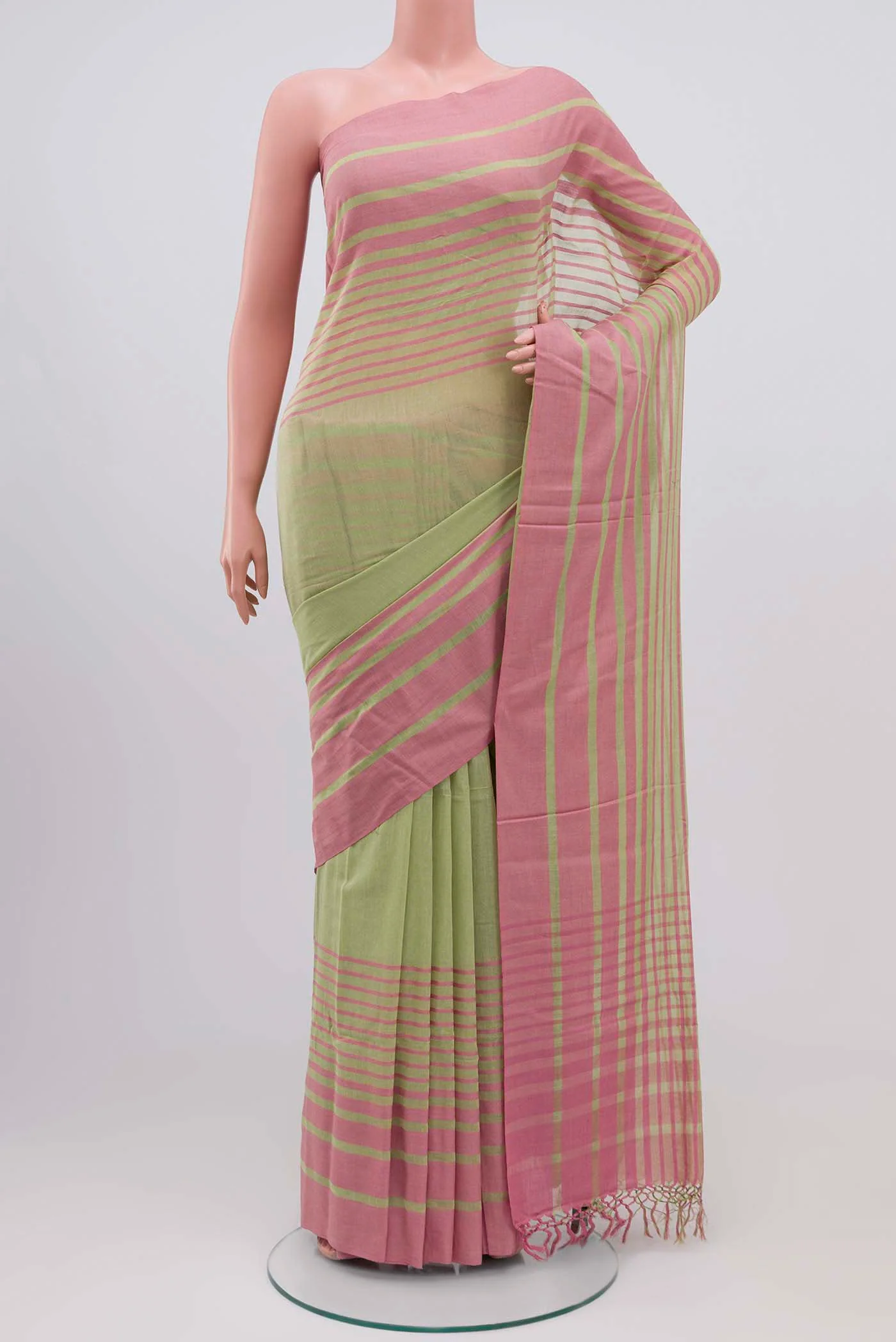 Titli-Light Green Cotton Saree