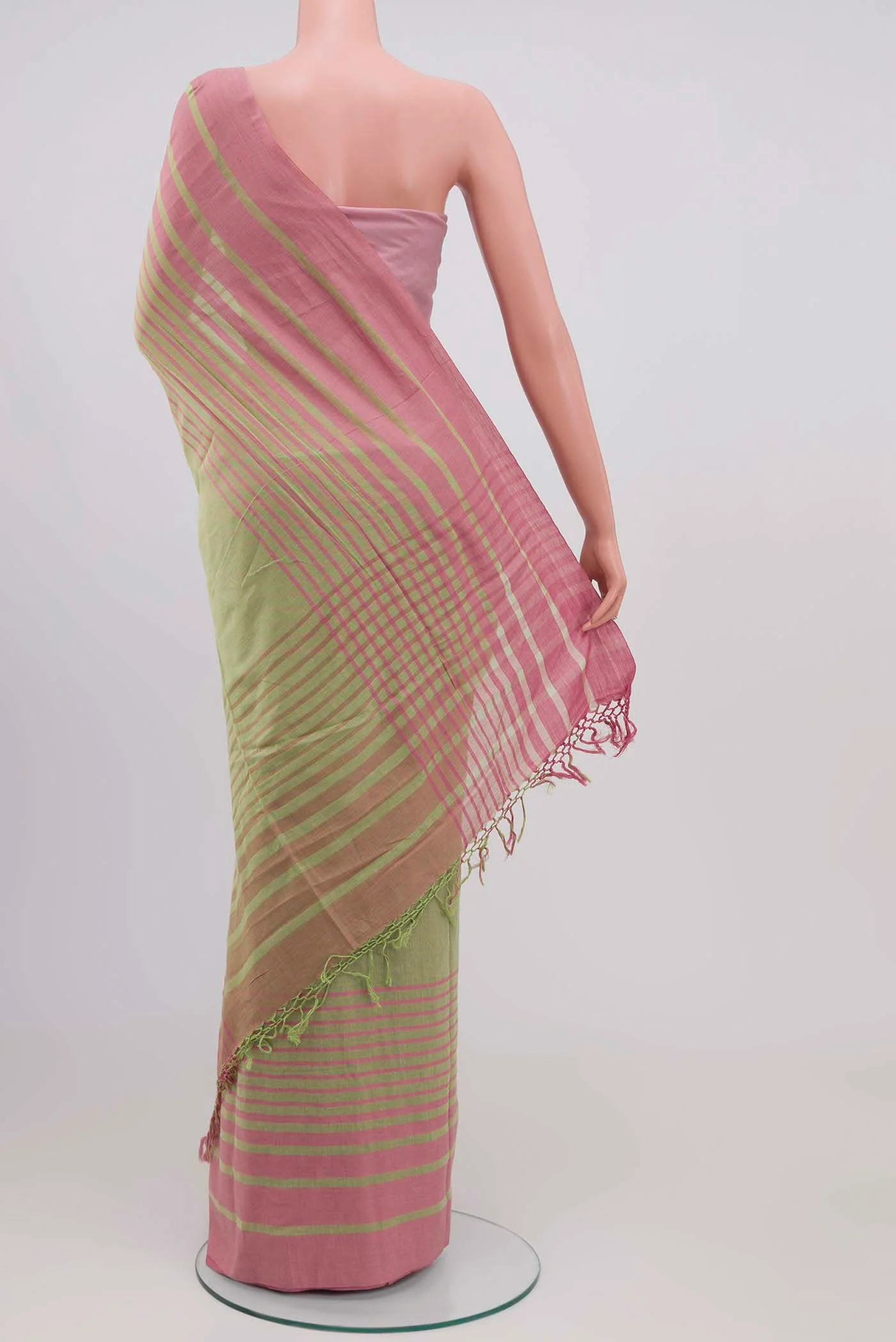 Titli-Light Green Cotton Saree - Image 4