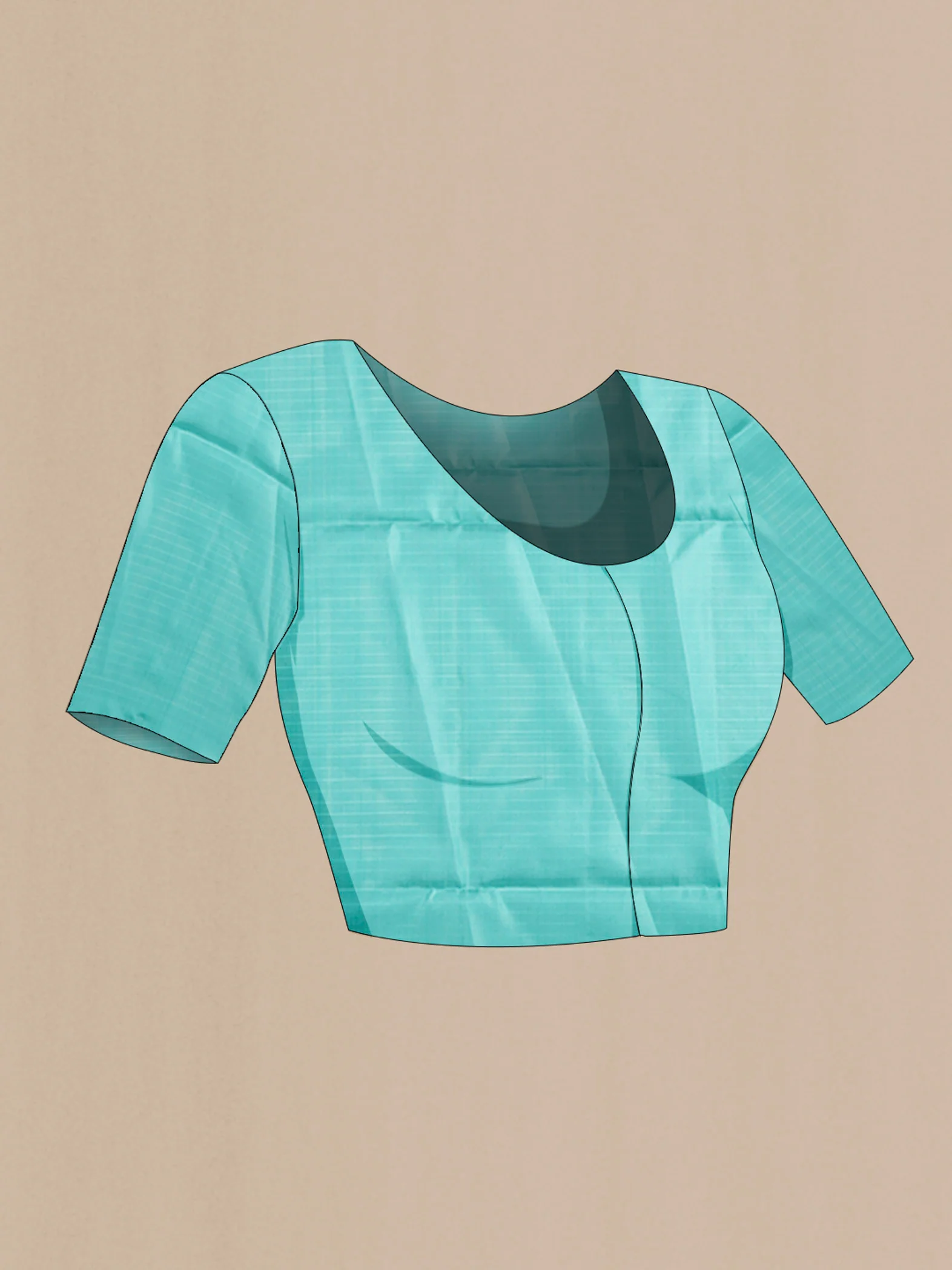 Turquoise Soft Silk Saree - Image 4