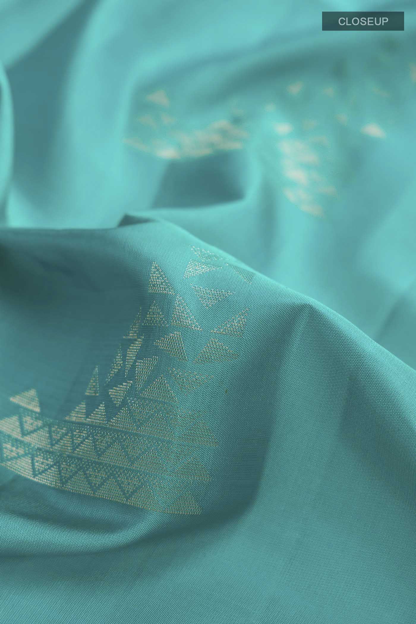 Turquoise Soft Silk Saree - Image 2