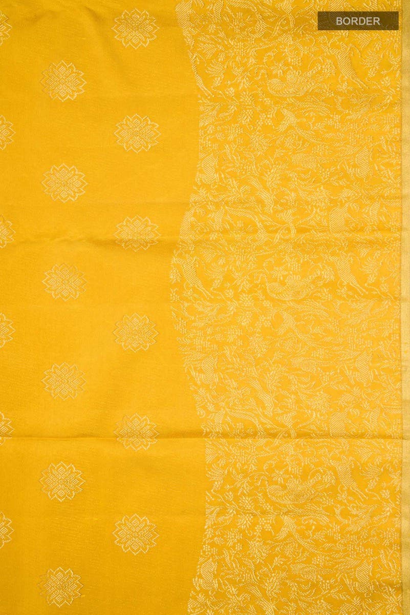 Vanashree-Mustard Yellow Kanchipuram Silk Saree - Image 6