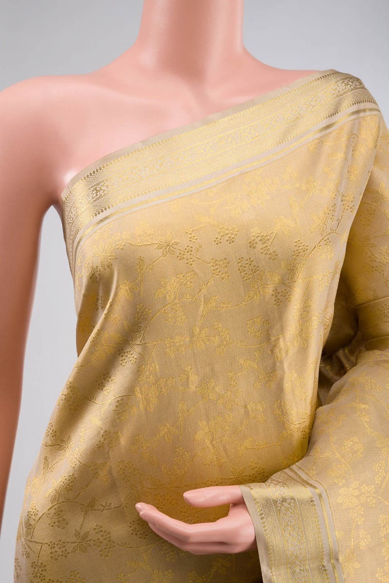 Vasanthika-Beige Kanchipuram Silk Saree - Image 2