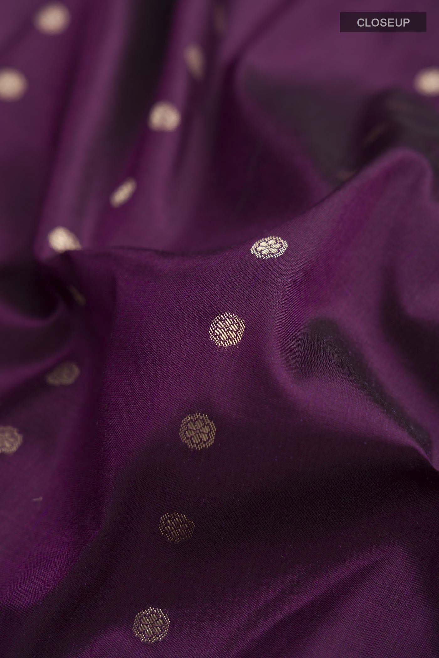 Violet Banarasi Katan Silk Saree - Image 2