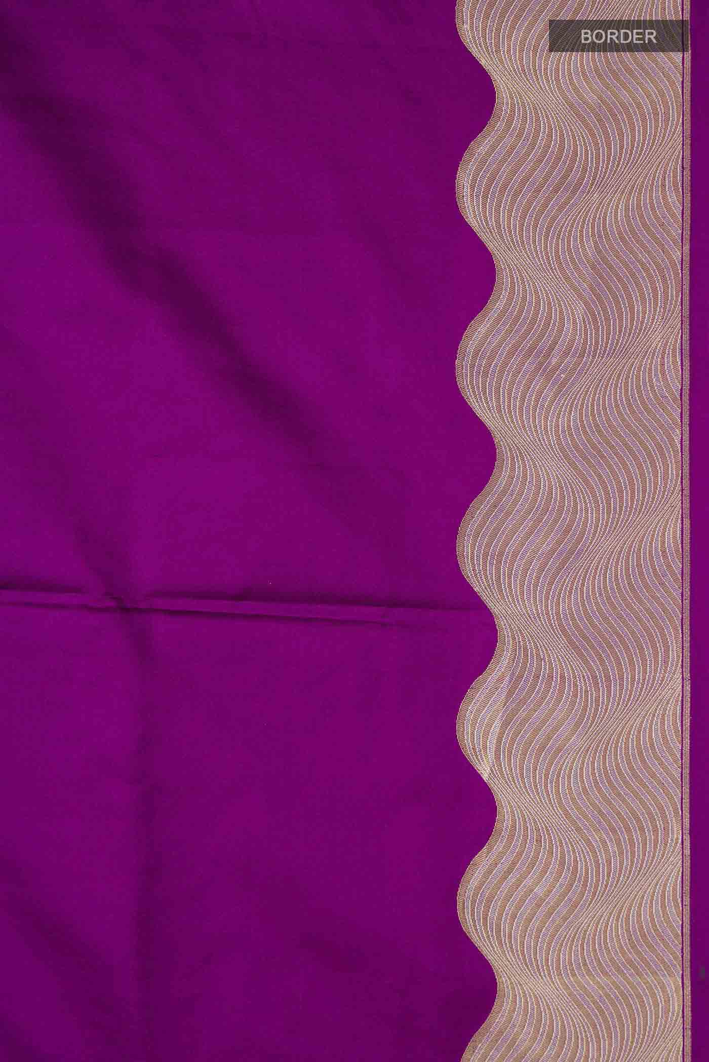 Violet Banarasi Silk Saree - Image 3