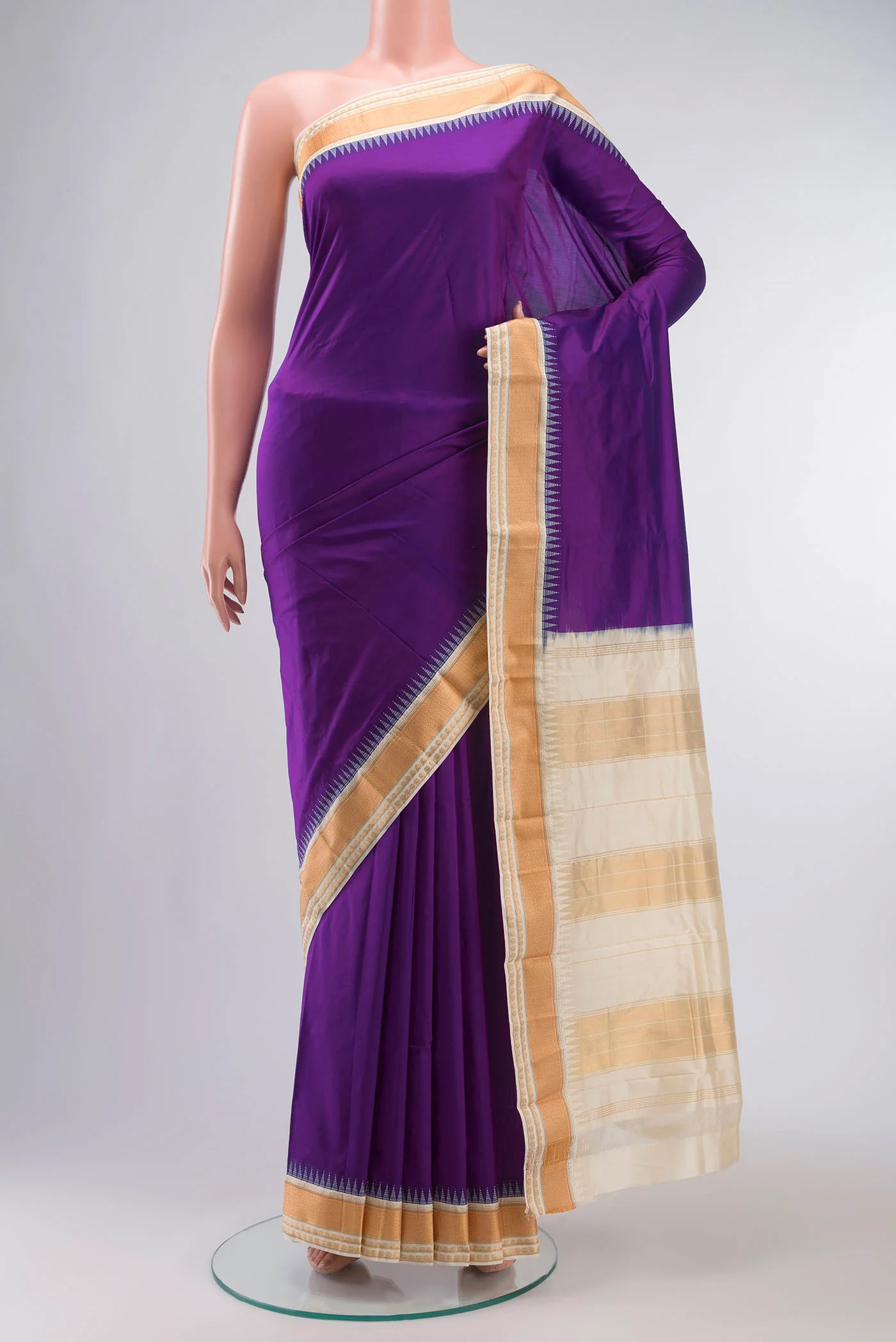 Violet Bangalore Silk Saree