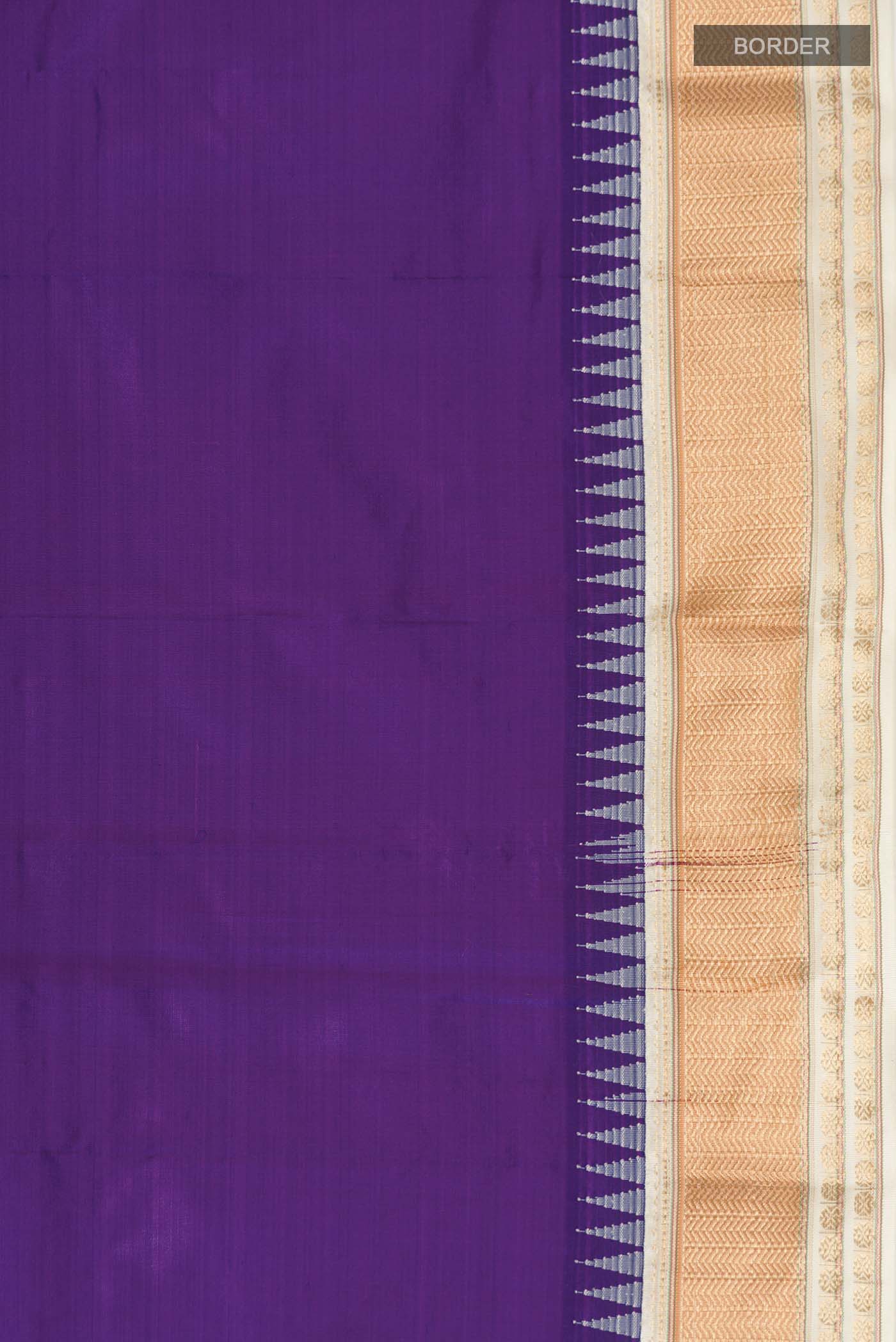 Violet Bangalore Silk Saree - Image 3