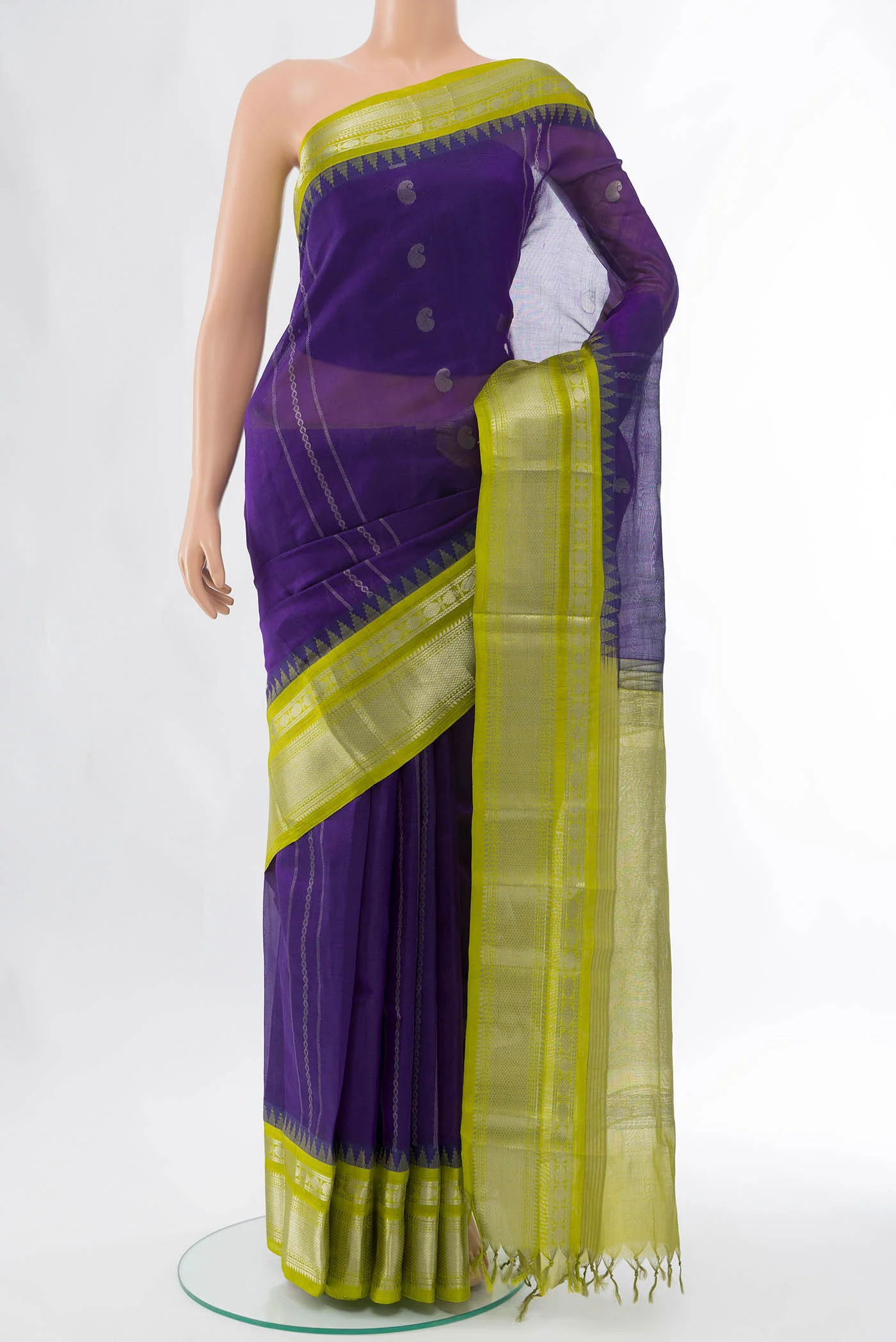 Violet Silk Cotton Saree