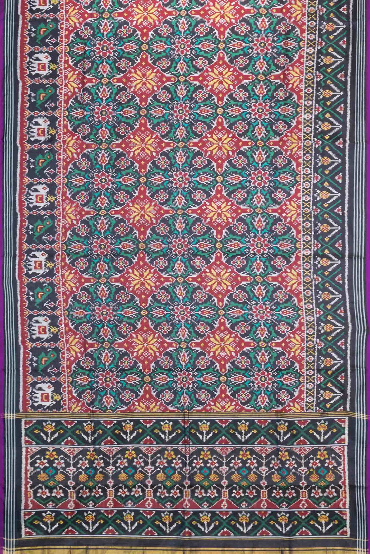 Violet Dual Tone Double Ikat Saree - Image 4