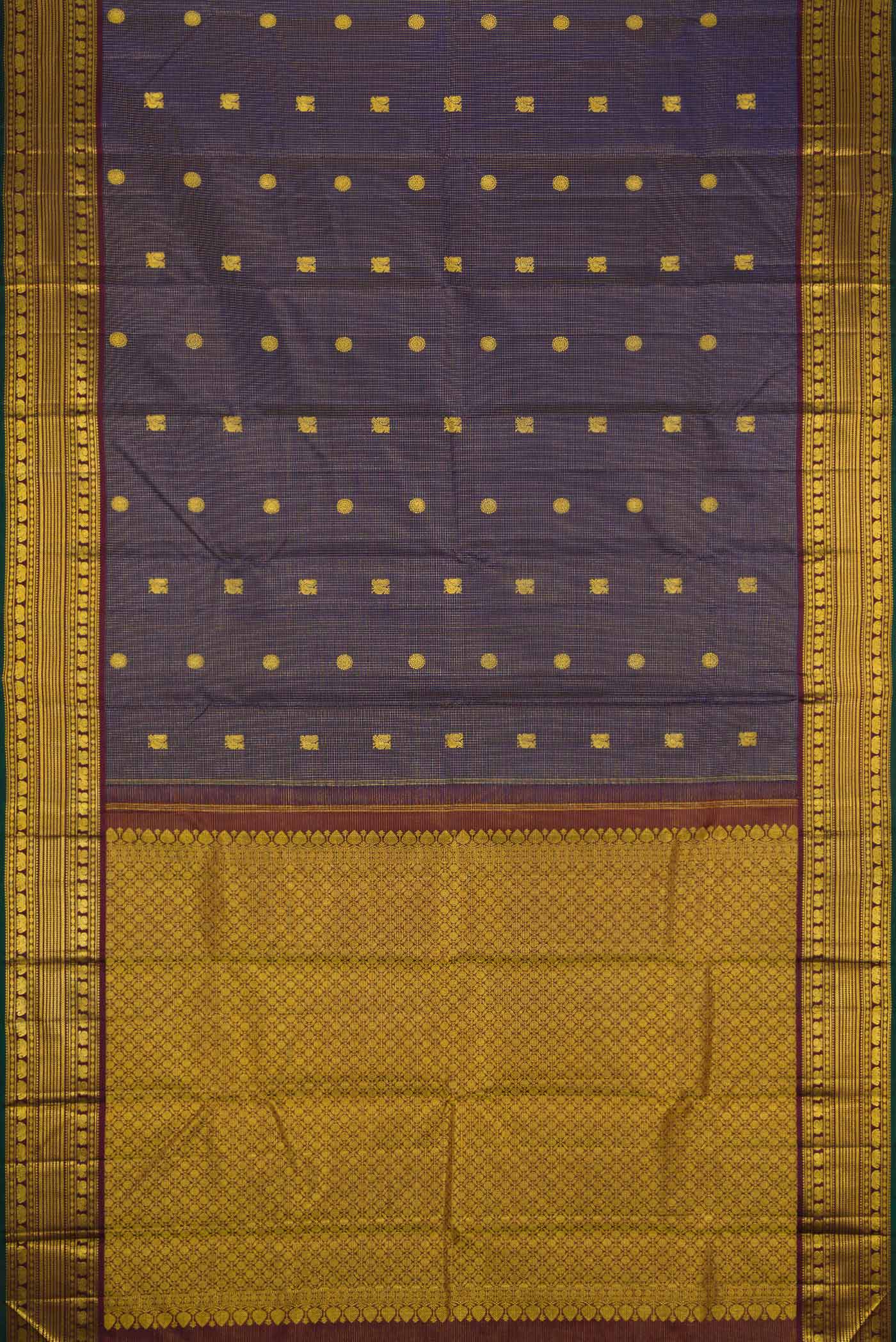 Navy Blue Kanjivaram Silk Saree - Image 7