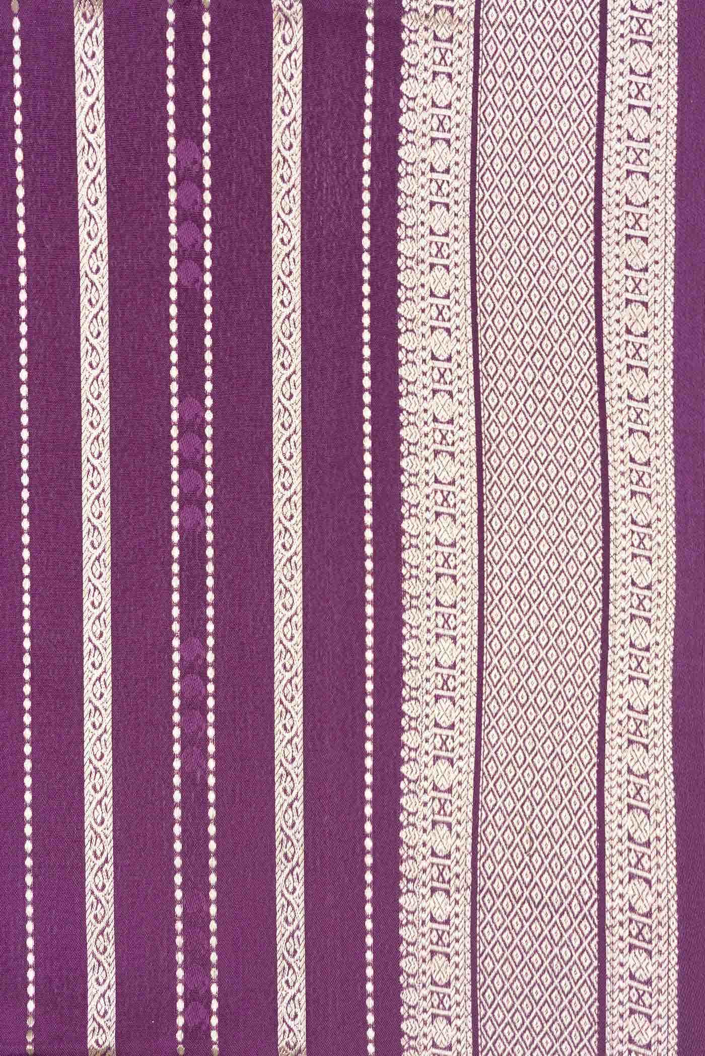 Violet Dual Tone Mysore Crepe Saree - Image 3