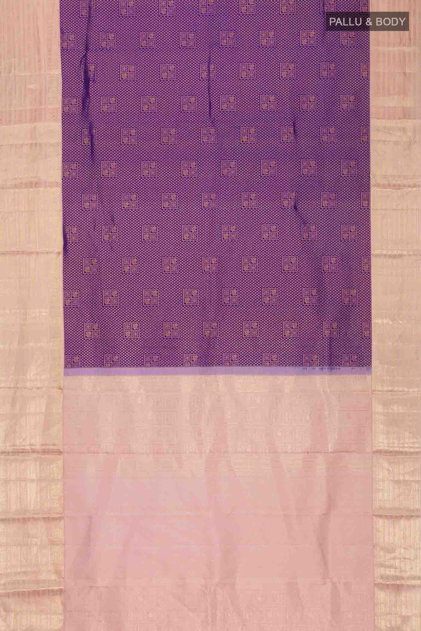 Violet Kanchipuram Silk Saree - Image 6