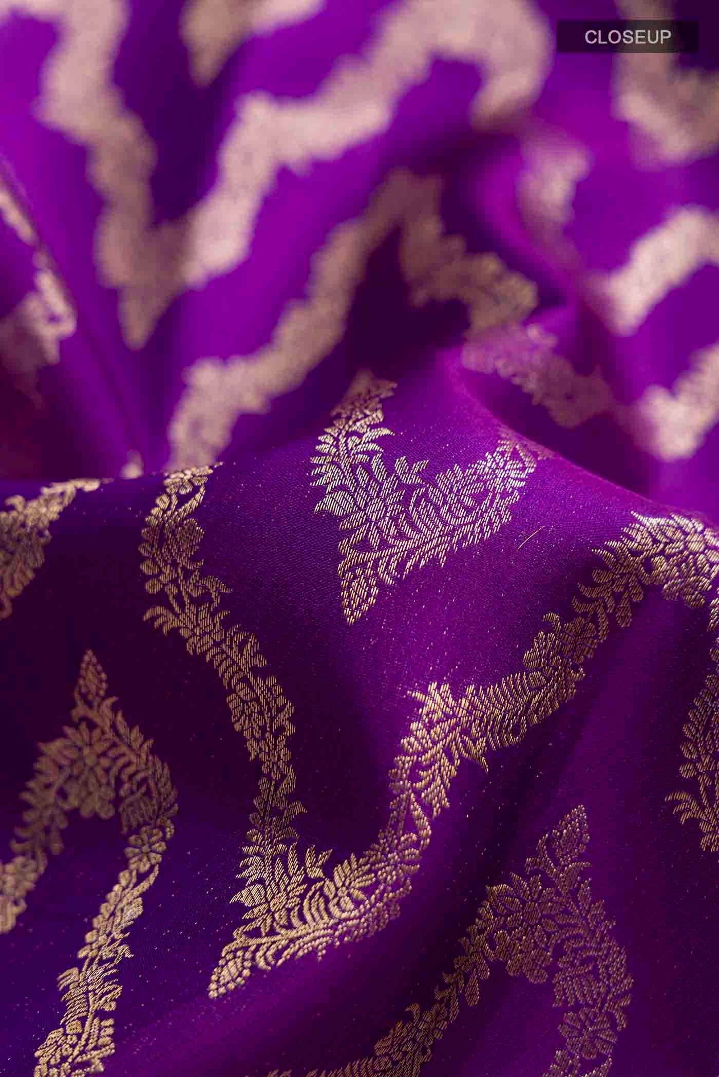 Violet Kanchipuram Silk Saree - Image 2