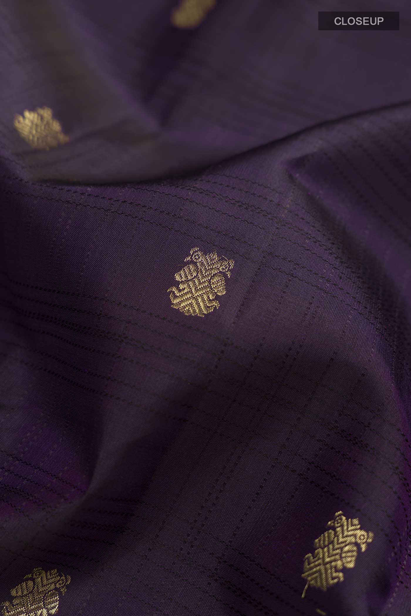 Violet Kanchipuram Silk Saree - Image 2