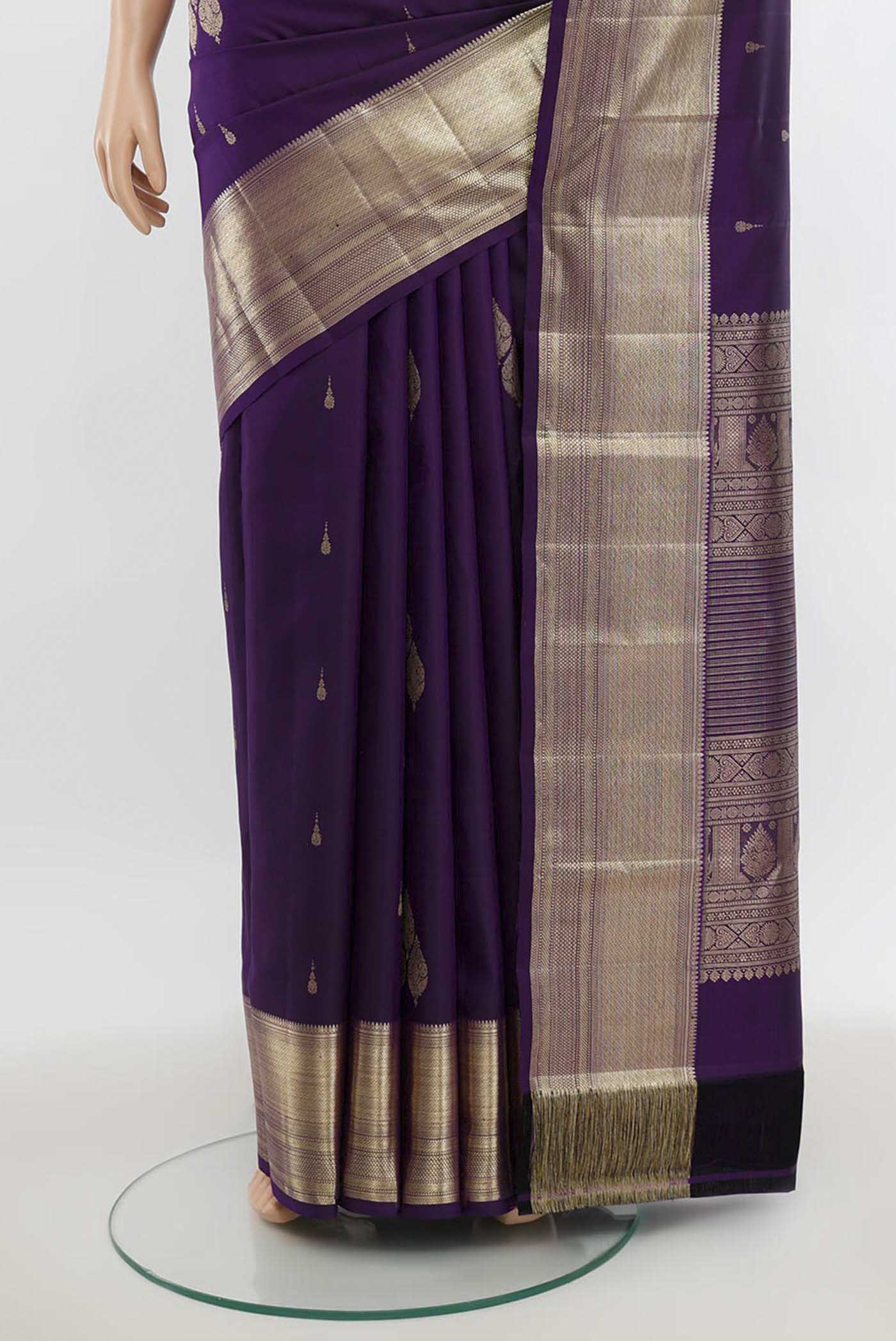 Violet Kanjivaram Silk Saree - Image 3