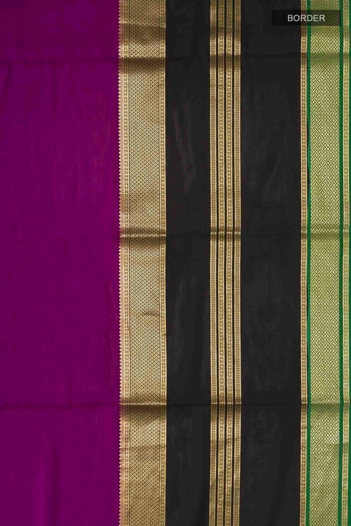 Violet Mysore Crepe Saree - Image 3