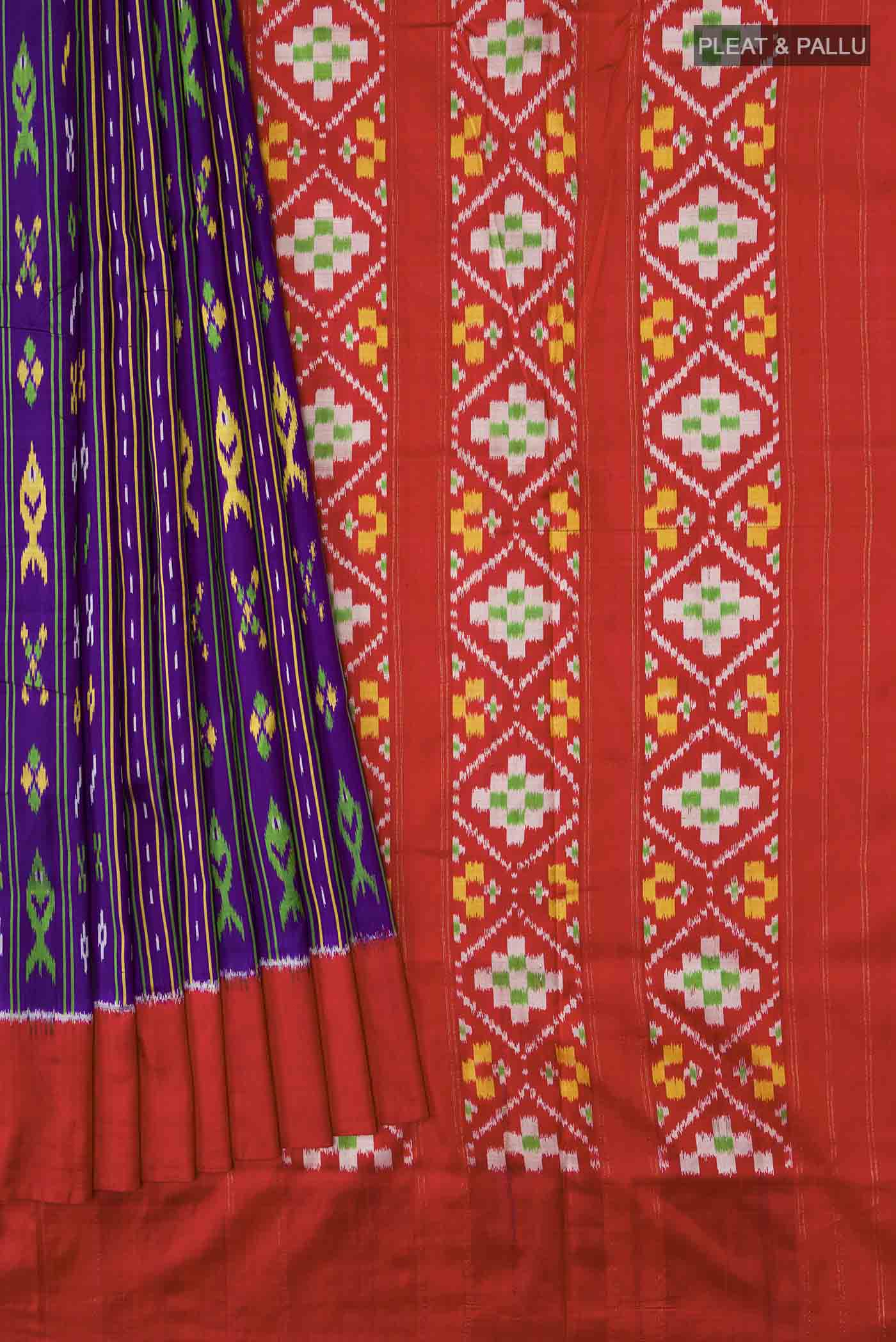 Violet Pochampally Silk Saree - Image 4