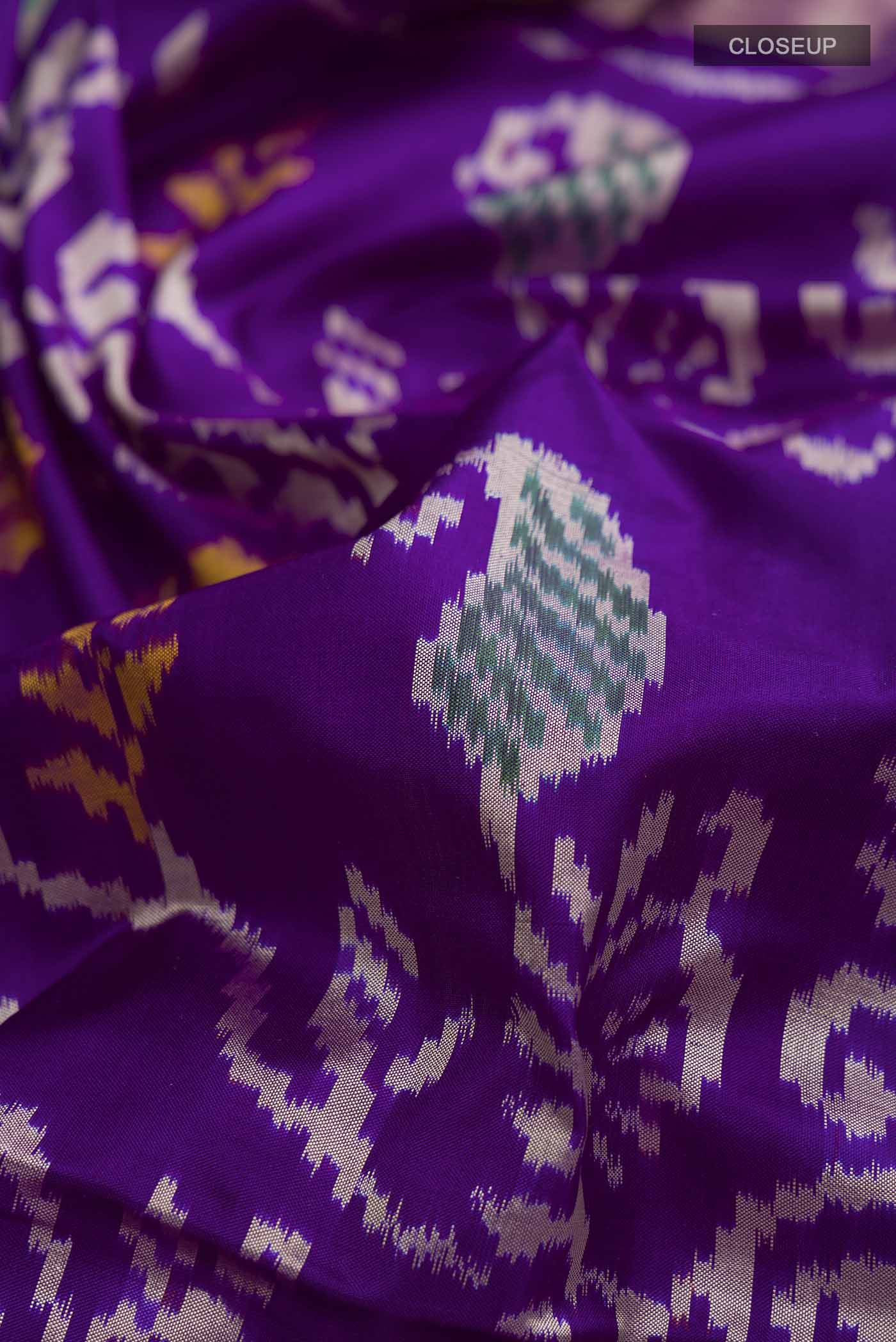 Violet Pochampally Silk Saree - Image 2