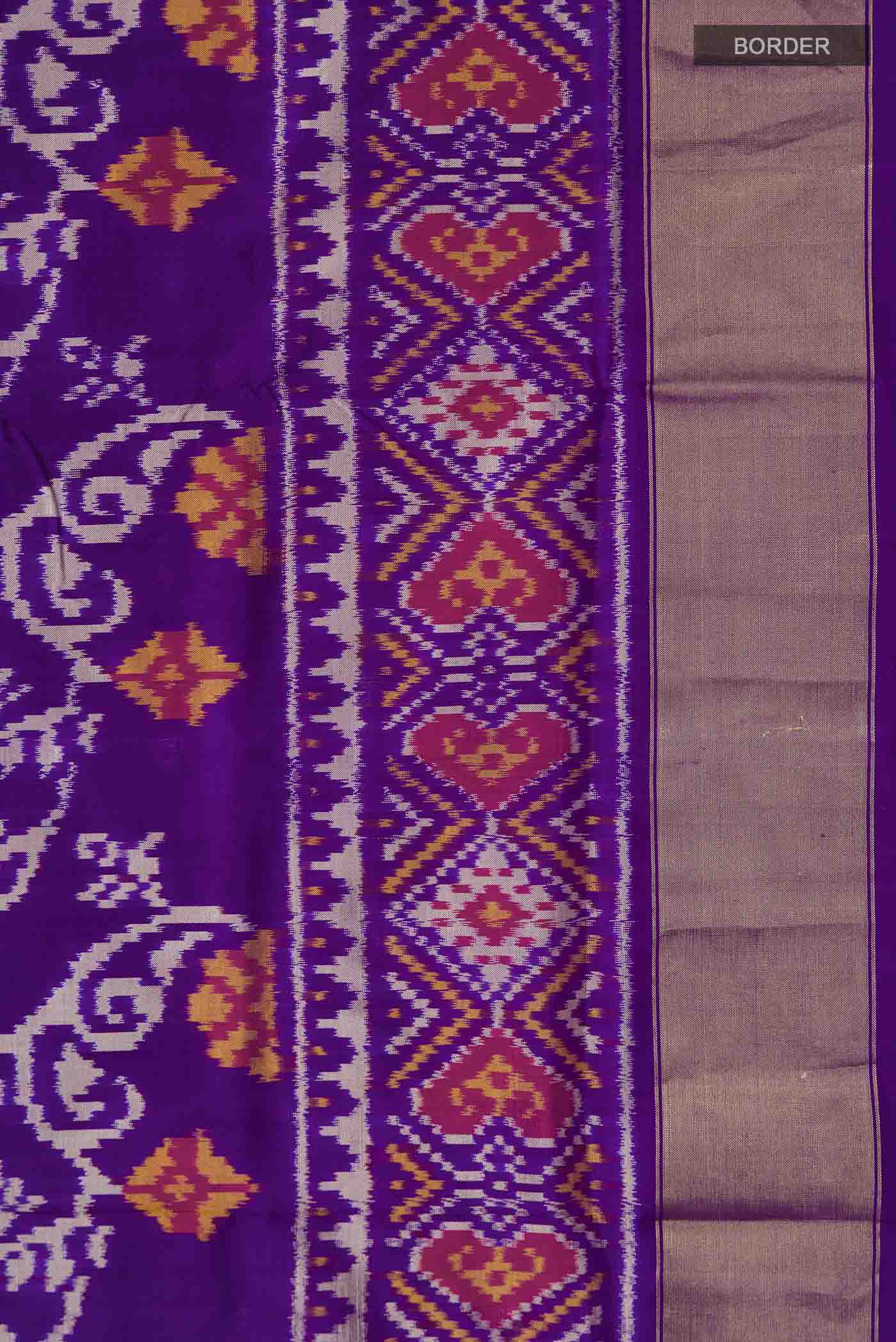 Violet Pochampally Silk Saree - Image 3